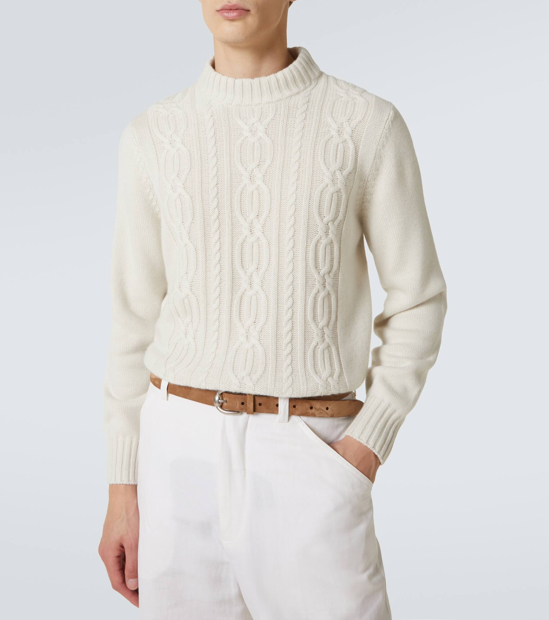 Cable-knit cashmere sweater - 5