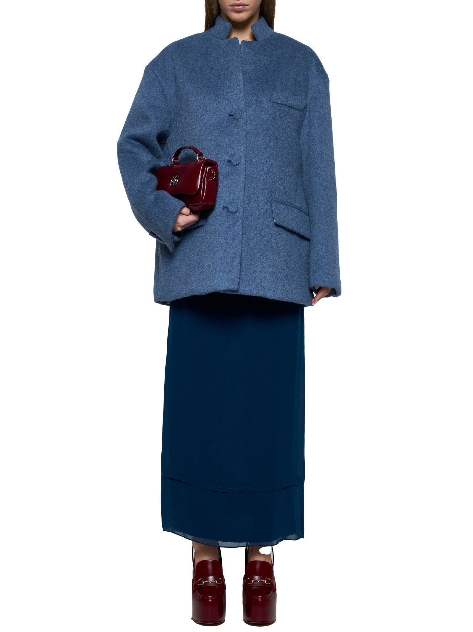 Gucci Women Double Layer Midi Skirt - 2
