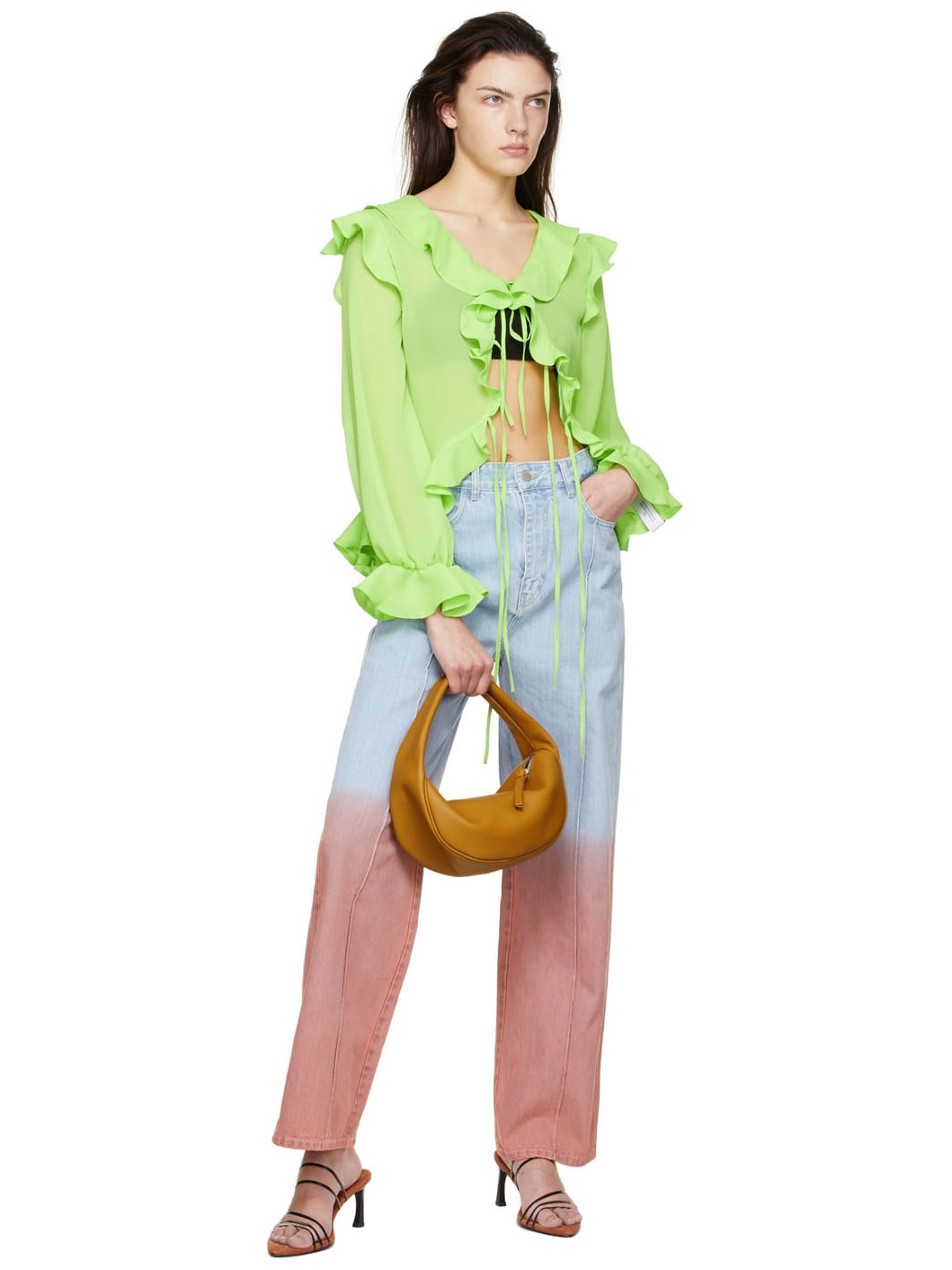 Green Polyester Blouse - 4