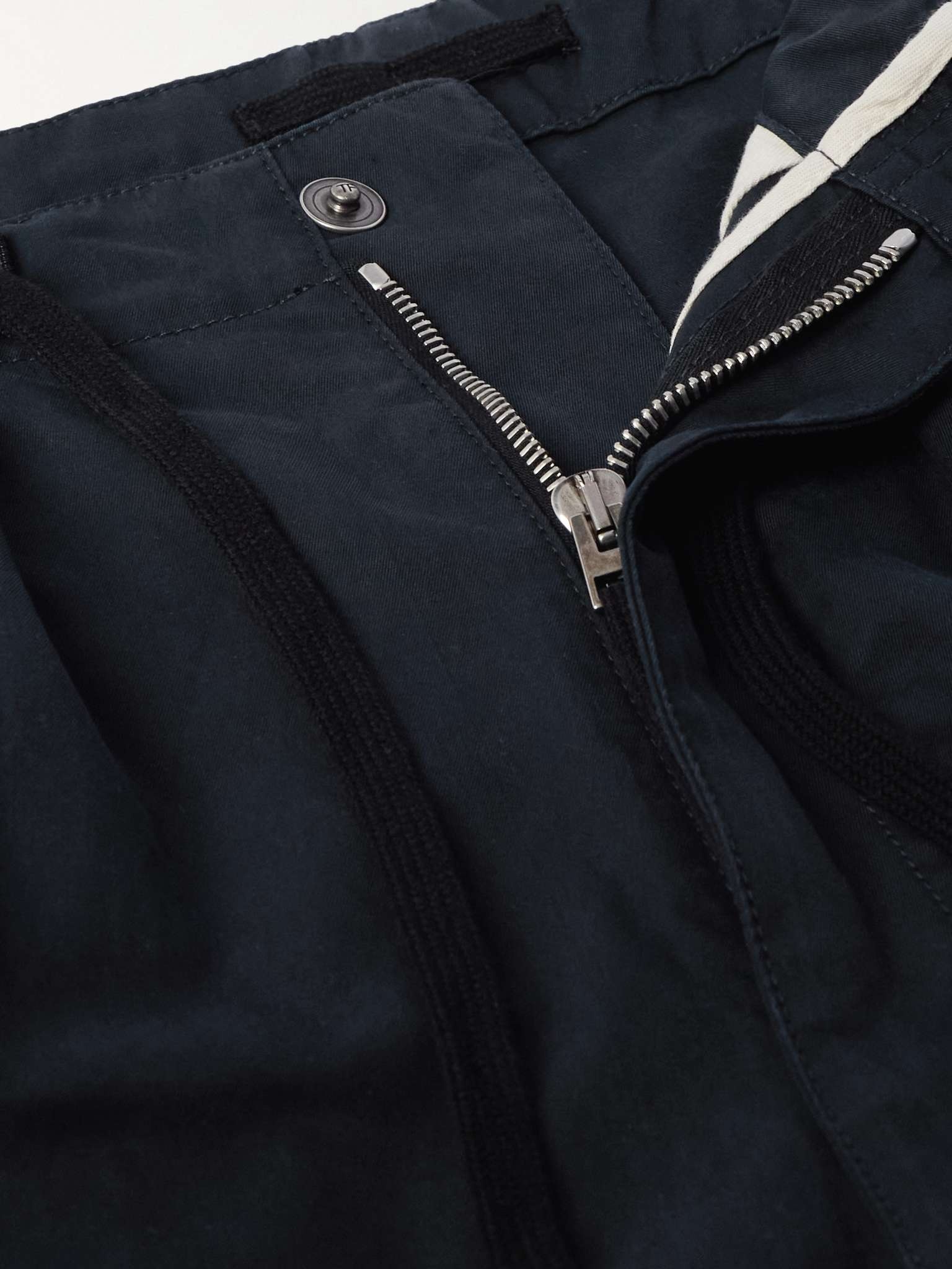 Straight-Leg Pleated Cotton-Twill Drawstring Cargo Trousers - 6