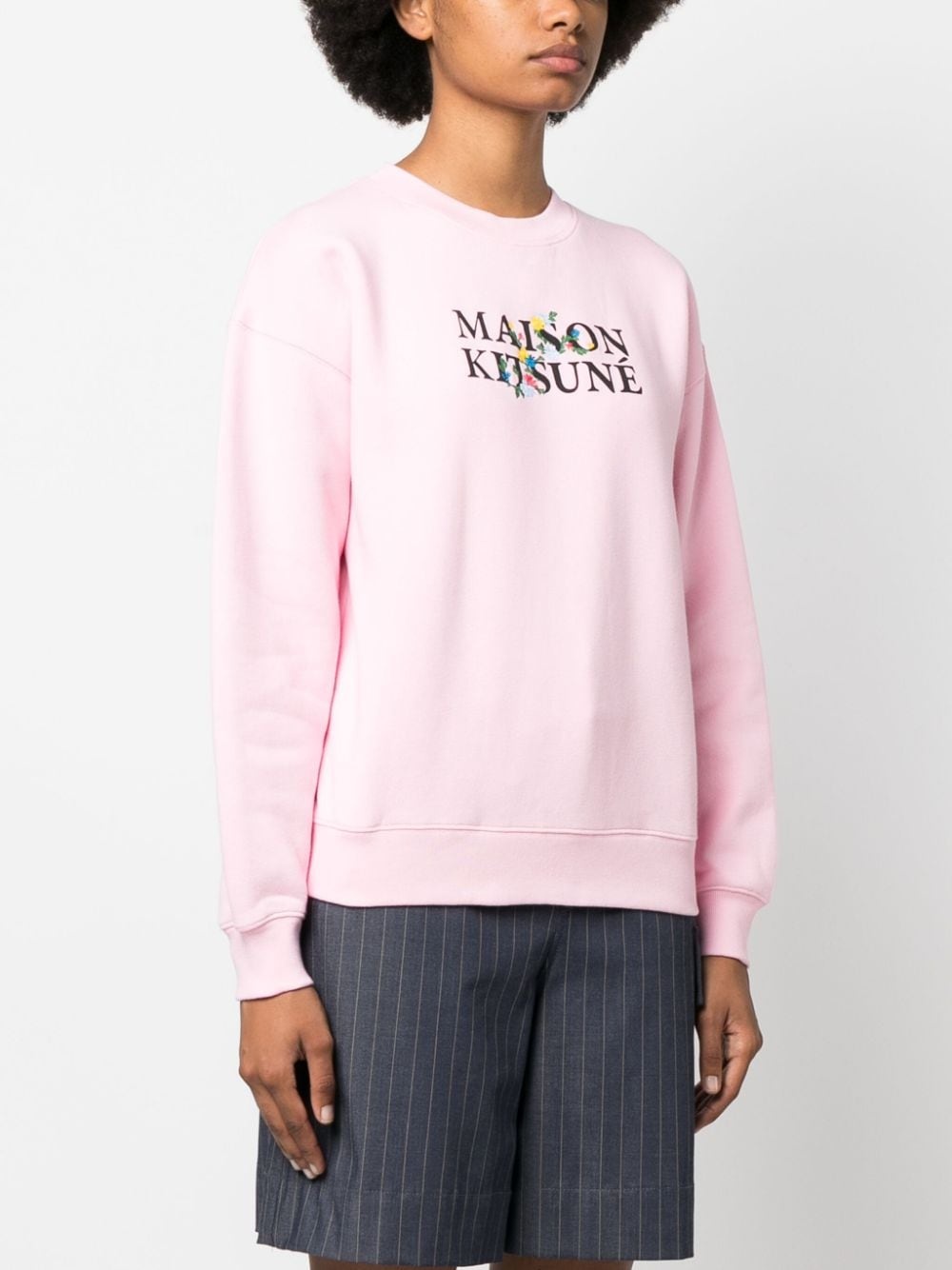 logo-print cotton sweatshirt - 3