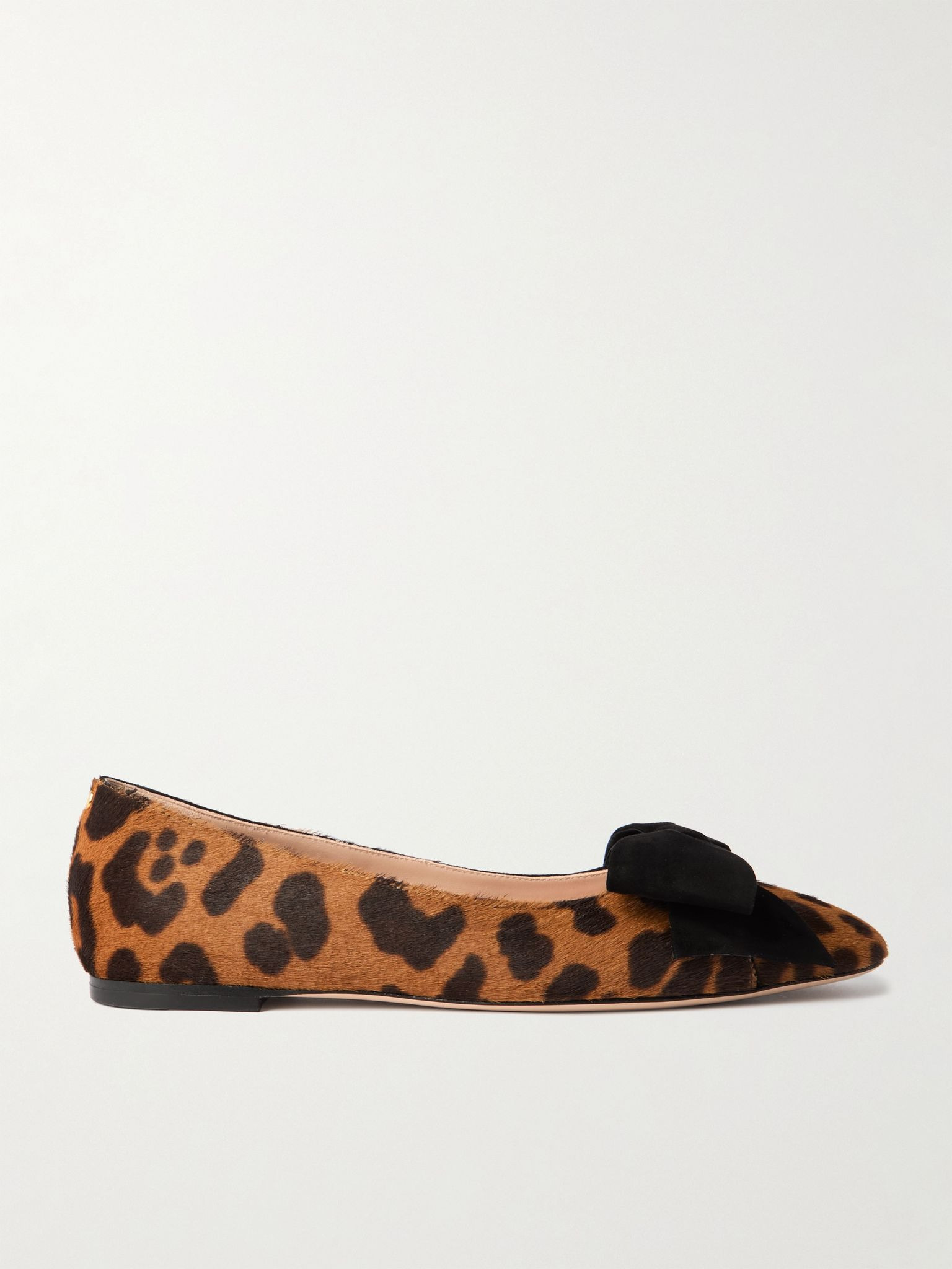 Bowow suede-trimmed leopard-print calf hair ballet flats Leopard print - 1