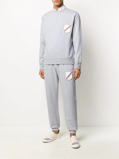 Thom Browne crest-patch boat-neck sweatshirt outlook