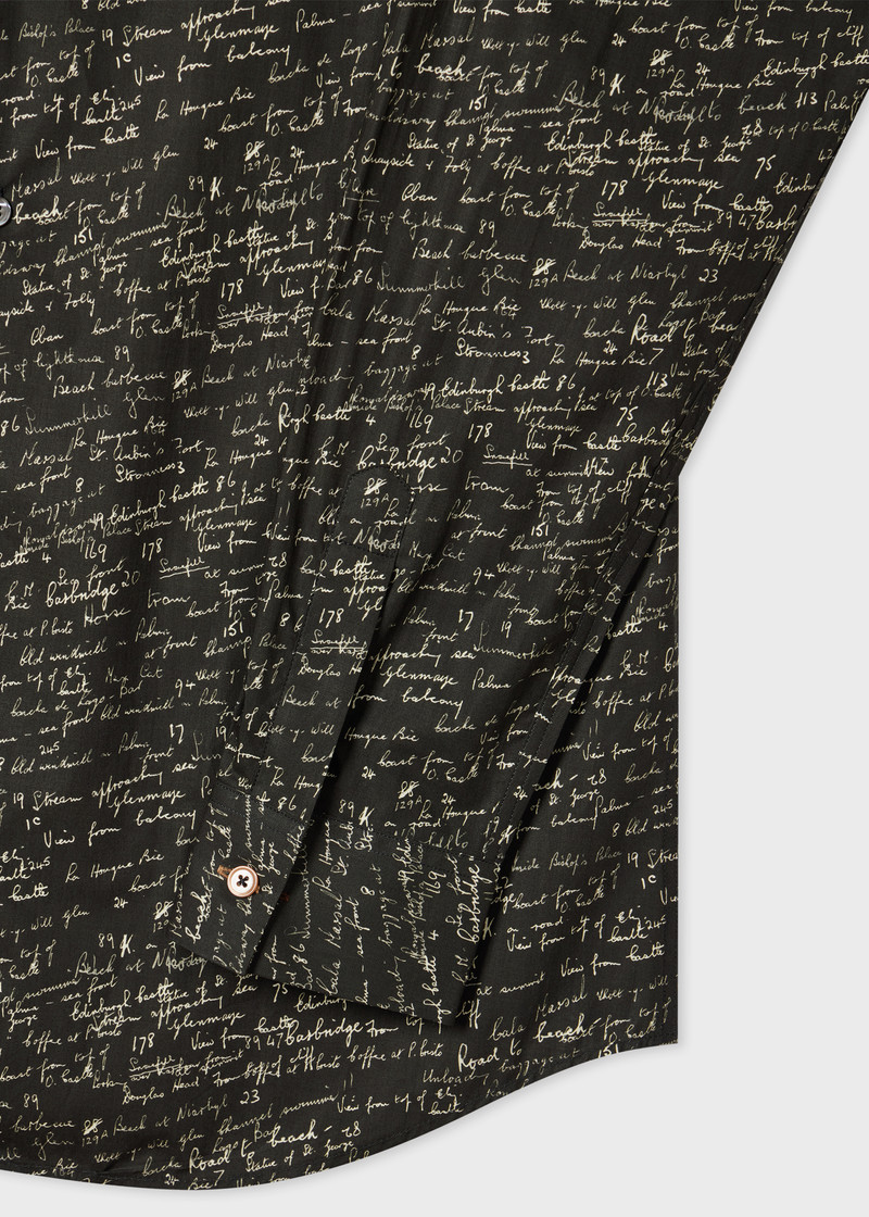 Paul Smith Black 'Slide Notes' Print Shirt outlook