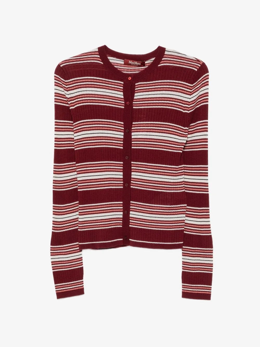 Piombo striped ribbed-knit cardigan - 1