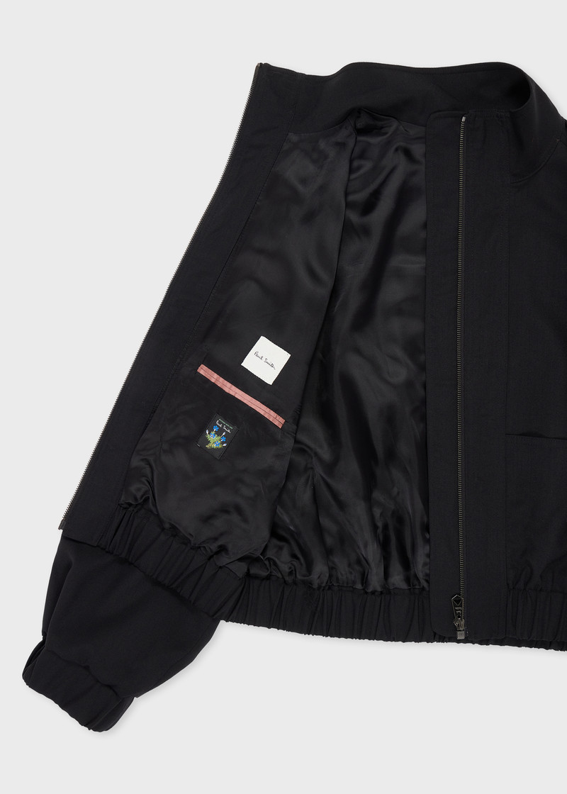 Women's Black Knitted Bomber Jacket 4