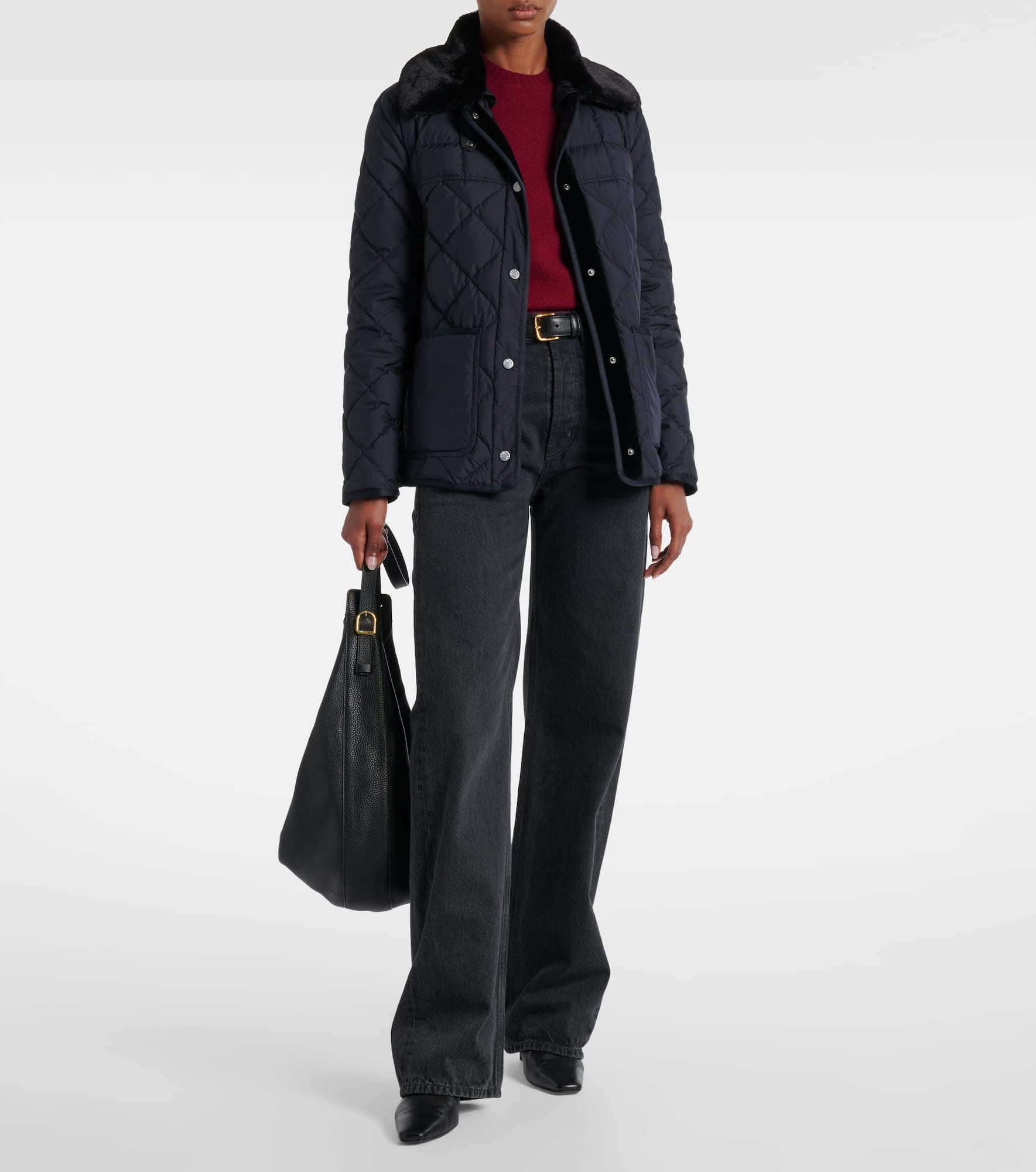 Cygne faux fur-trimmed down jacket - 2