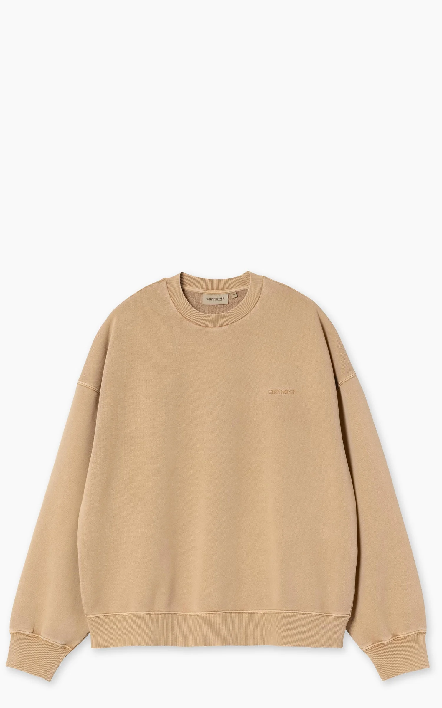 CARHARTT WIP BENTON SWEATSHIRT GARMENT DYED PEANUT - 1