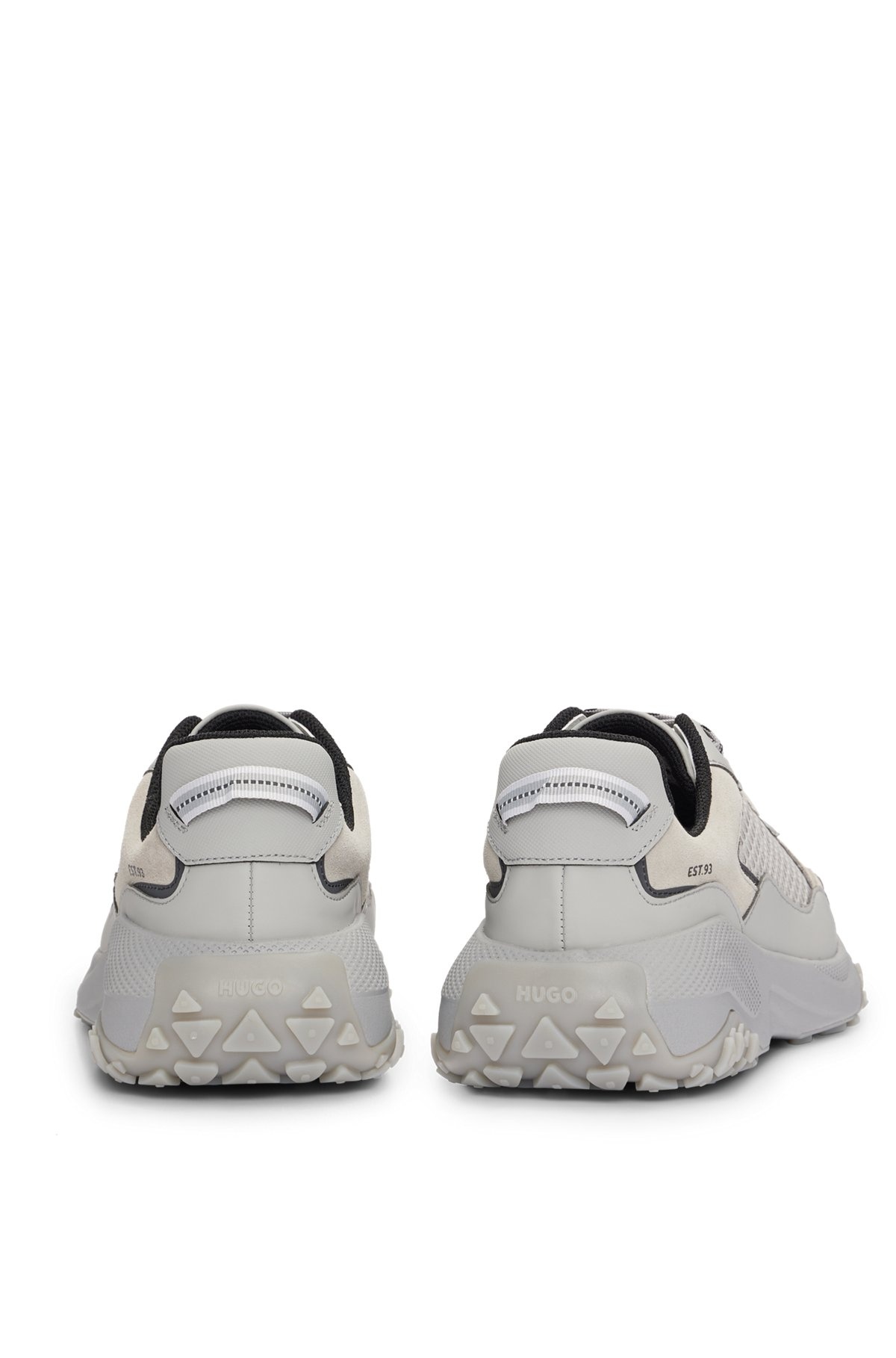 MIXED-MATERIAL TRAINERS WITH LEATHER FACINGS - 5