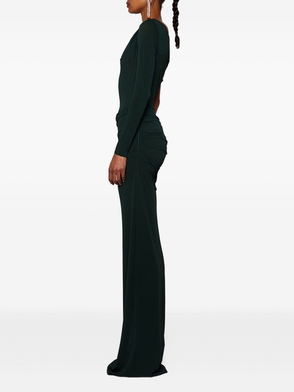 asymmetric draped maxi dress - 4
