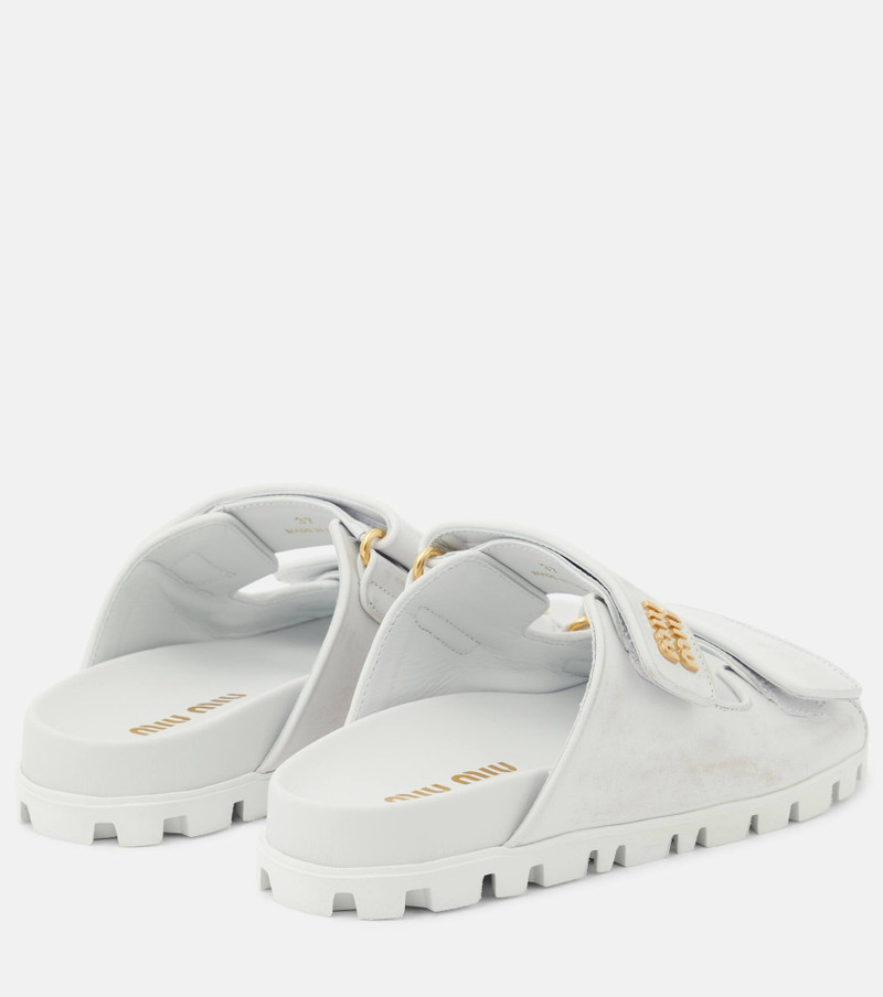 Miu Miu Distressed leather sandals outlook
