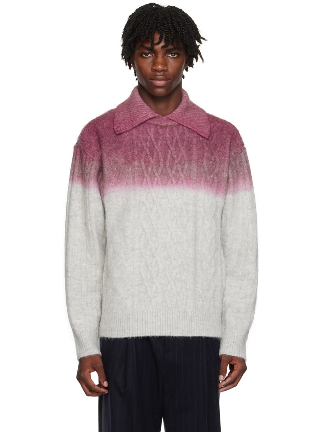 Pink & Gray Gradient Polo - 1