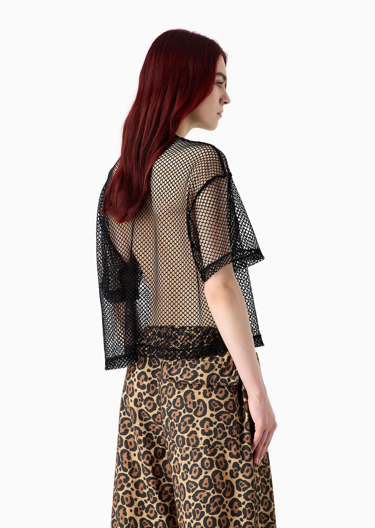 Emporio Armani Sustainability Values Capsule Collection recycled fabric mesh jumper - 3
