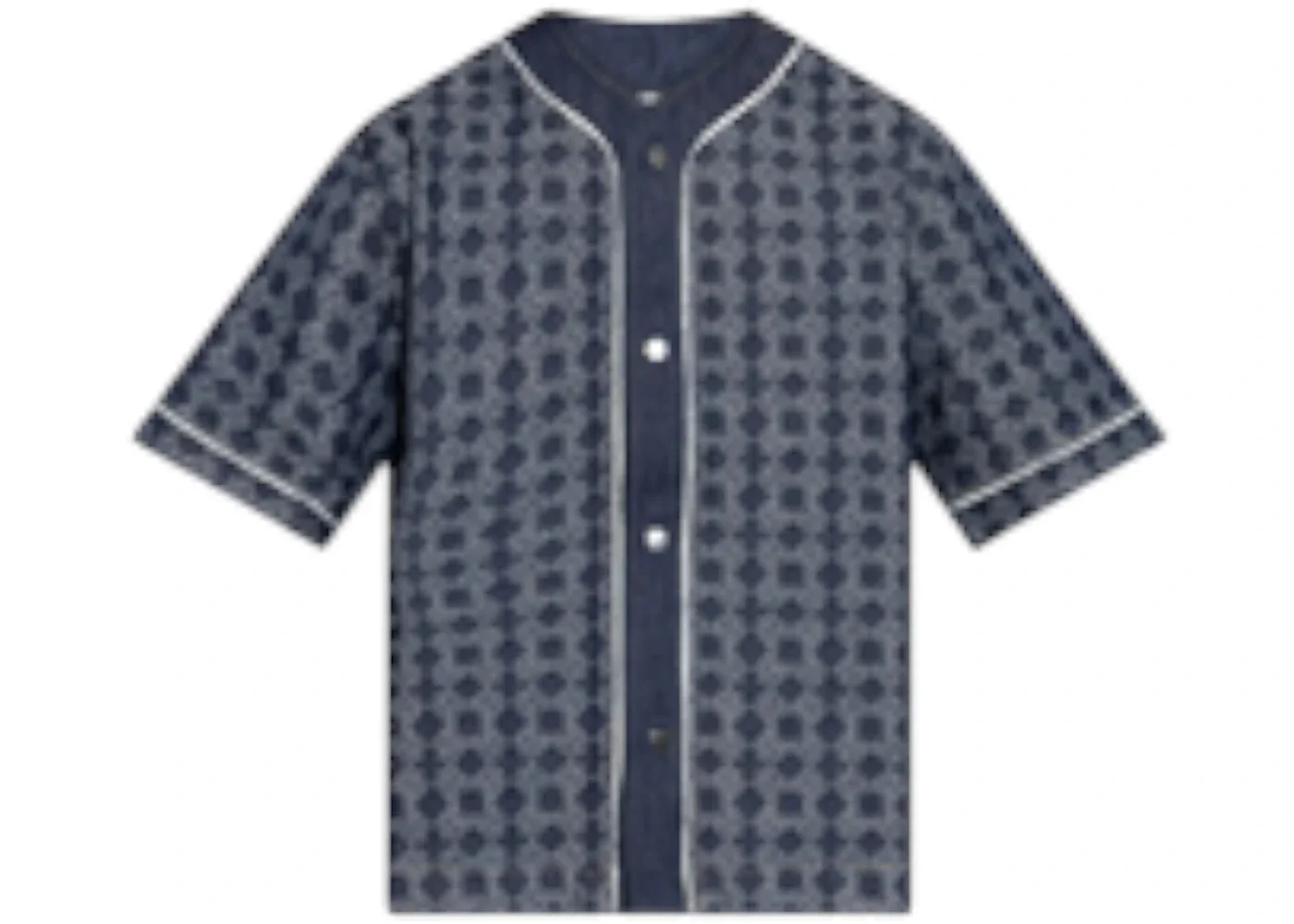 AMIRI Ma Quad Denim Baseball Shirt Raw Indigo - 1
