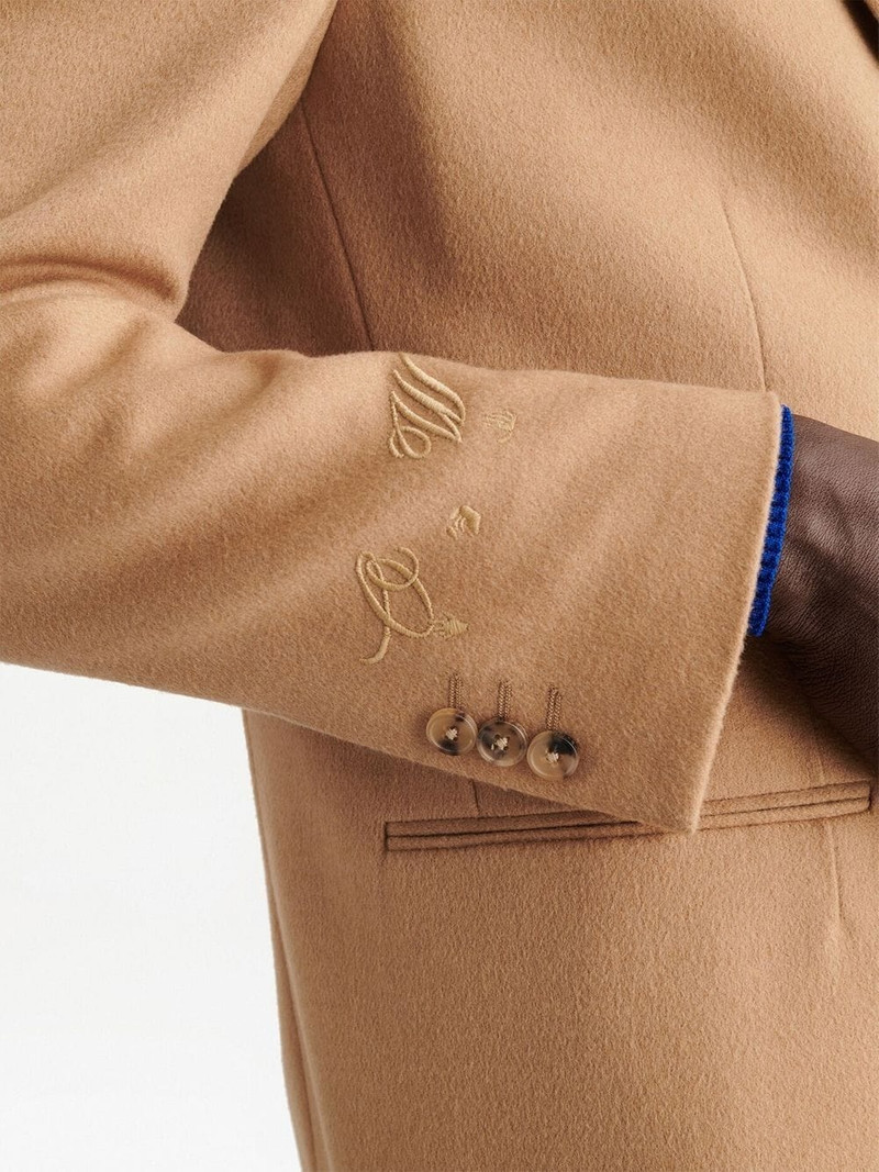 embroidered-logo single-breasted blazer 5