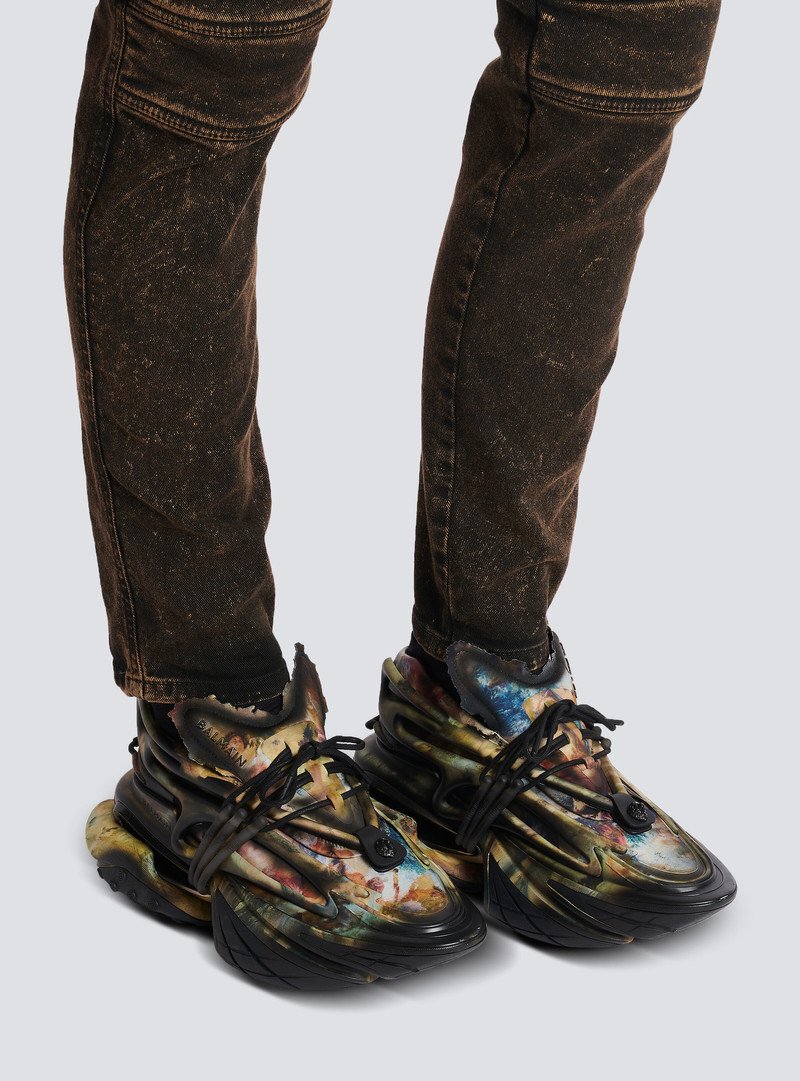 Unicorn trainers in printed neoprene and leather 8