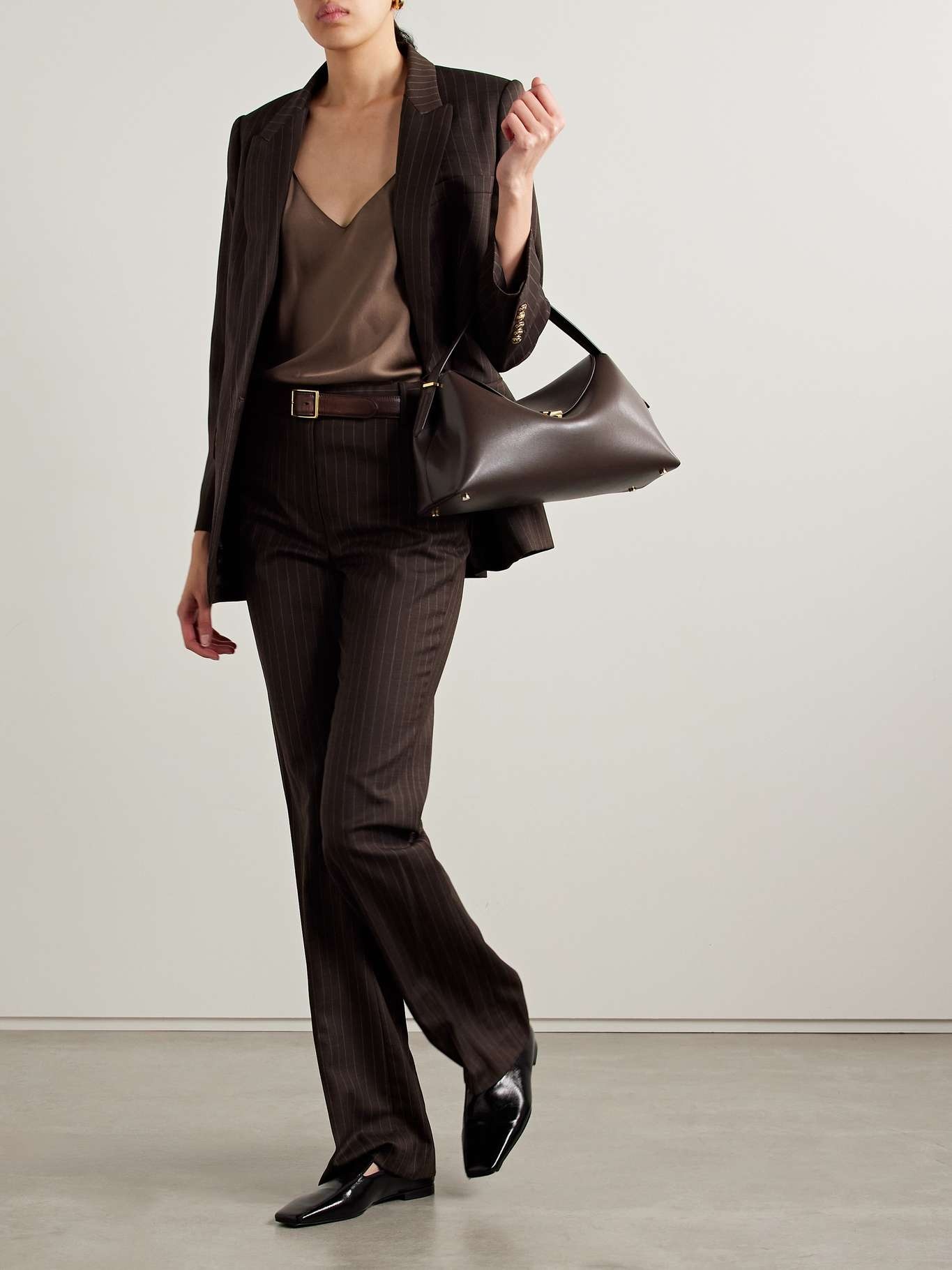 Isabella silk-satin camisole Brown - 2