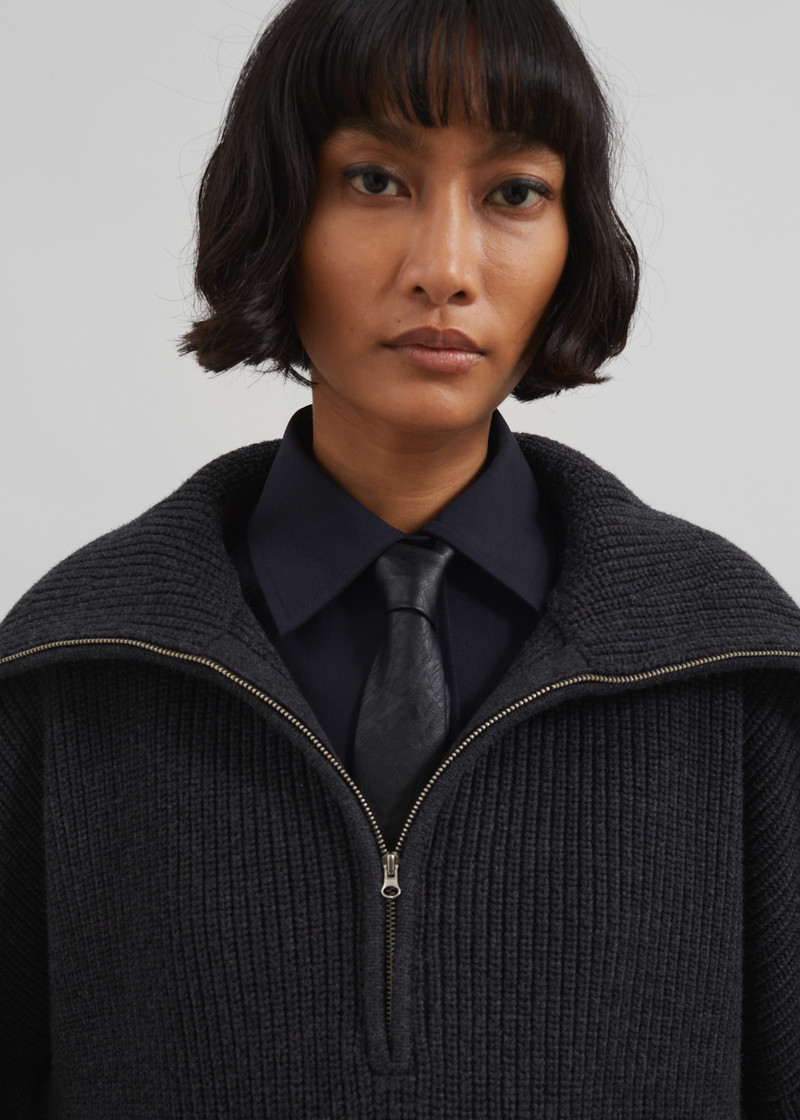 Hazel Oversized Wool Jumper - Dark Grey 14