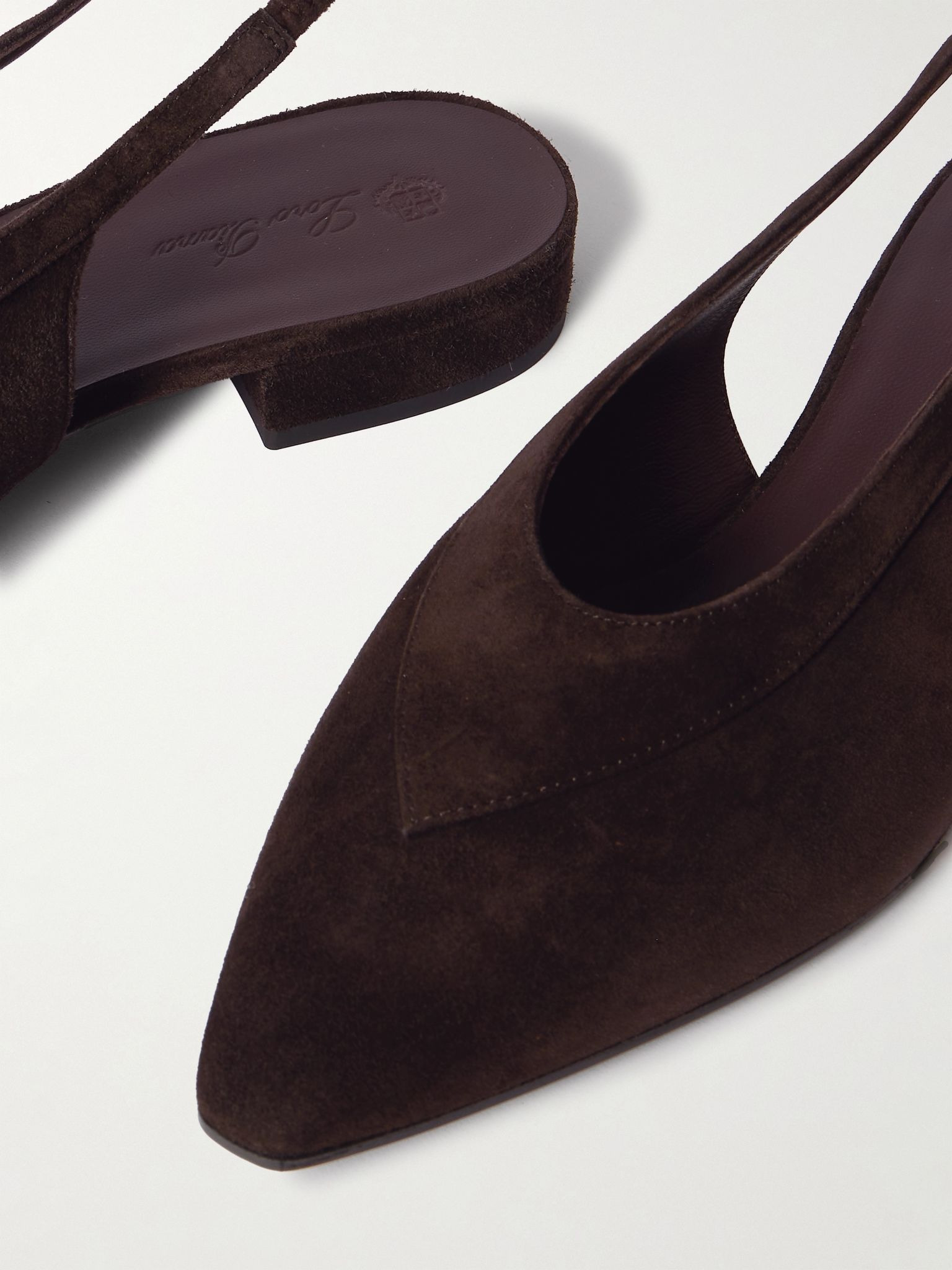Rebecca layered suede slingback flats Brown - 4