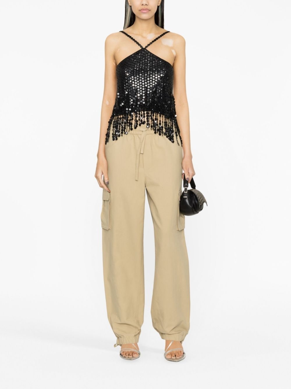 layered sequin-embellished top - 2