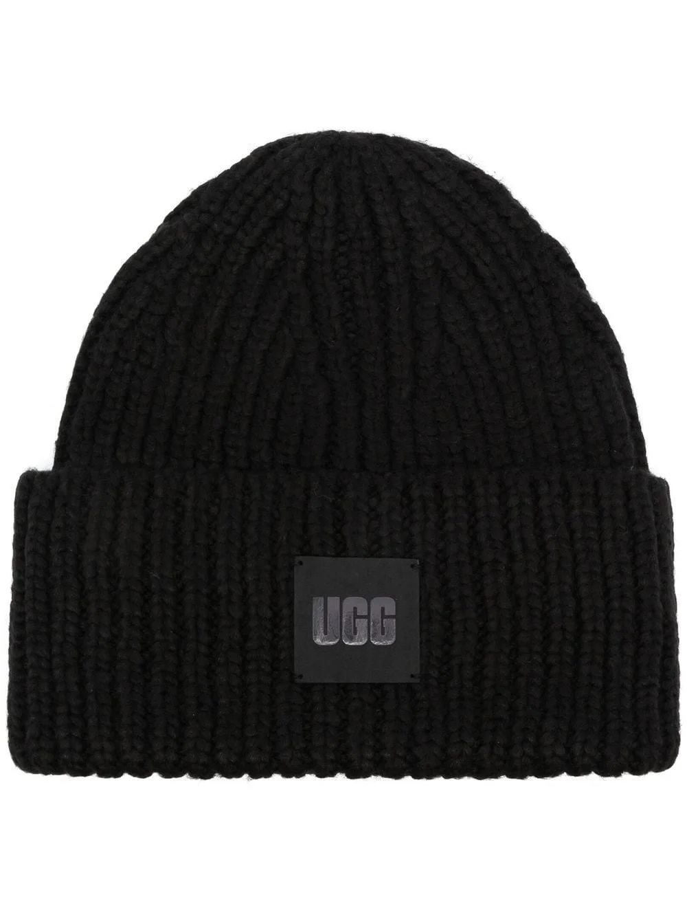 logo-patch ribbed-knit beanie - 1