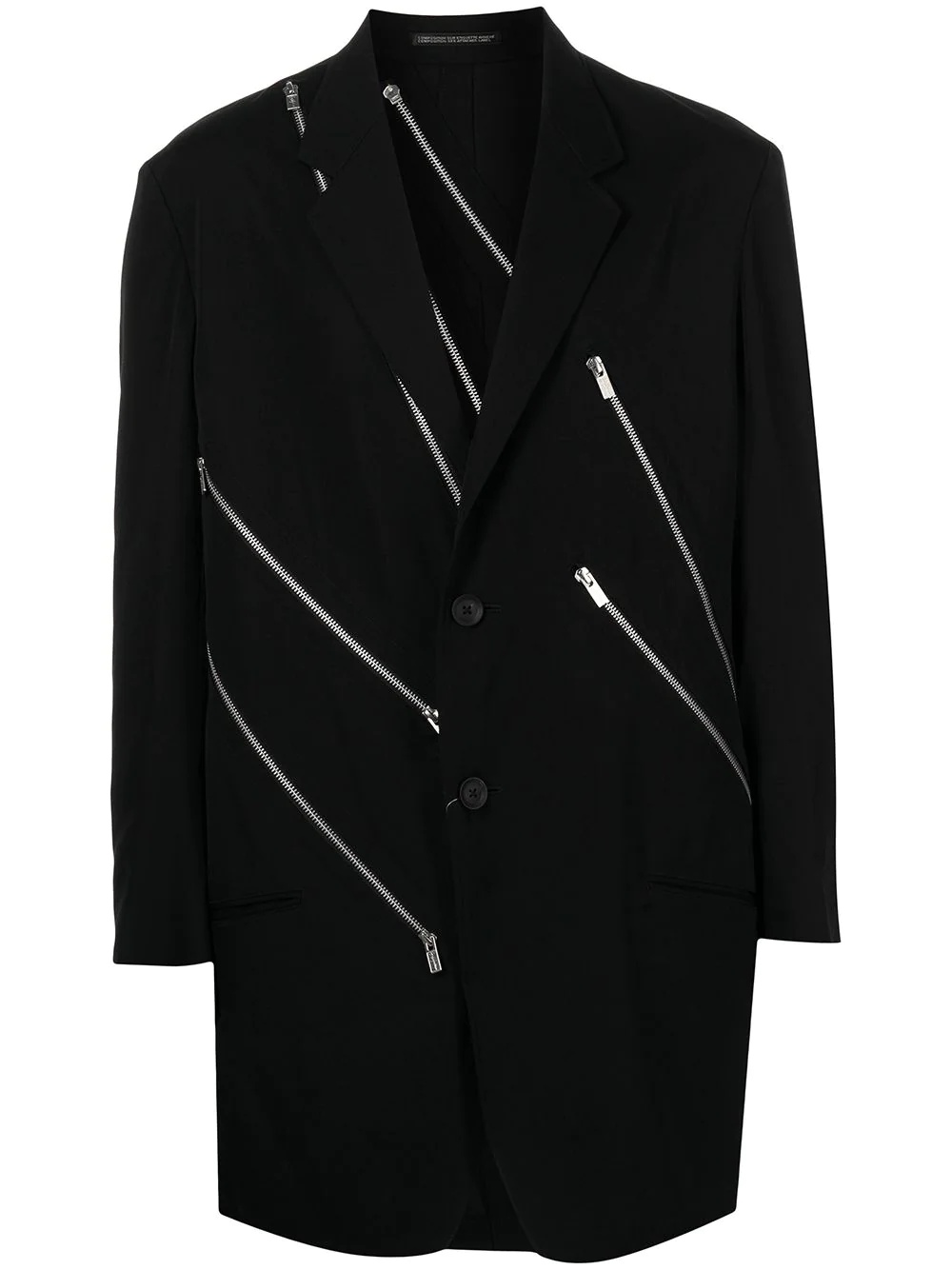 zip-detail single-breasted blazer - 1