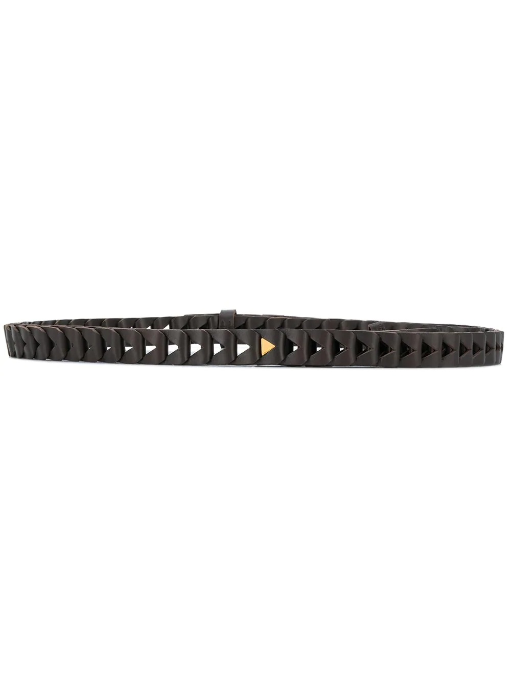 chevron leather belt - 1