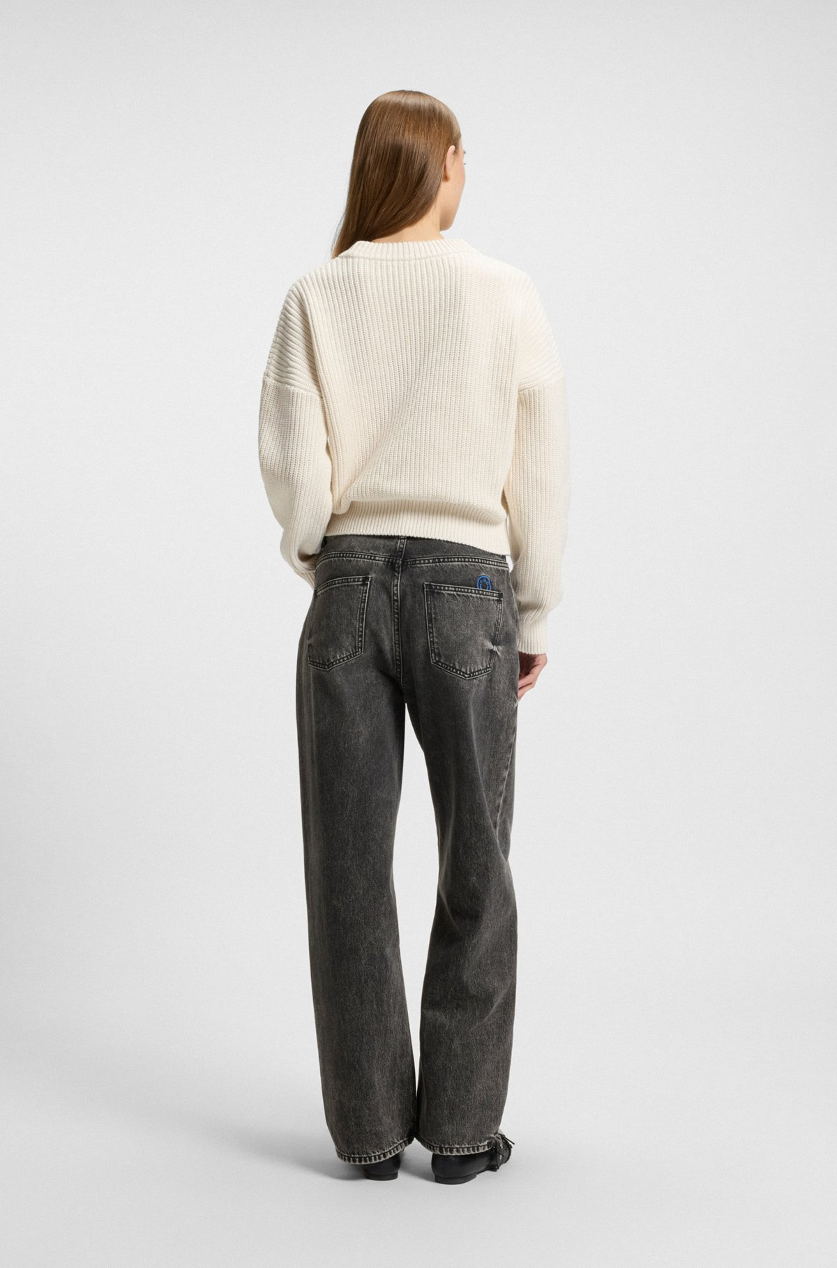 RELAXED-FIT JEANS IN DISTRESSED RIGID DENIM - 4