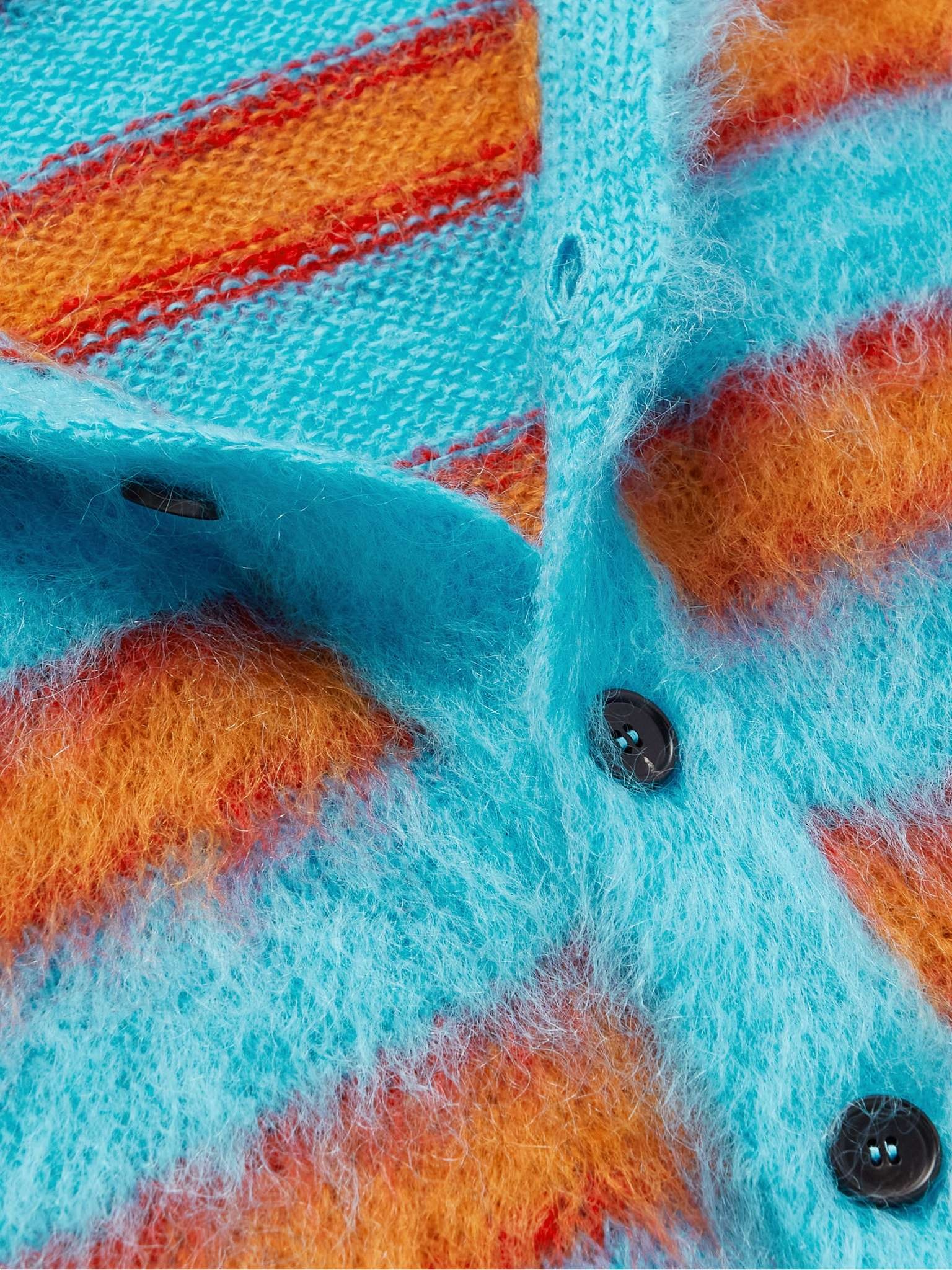 Striped Brushed Mohair-Blend Cardigan - 5