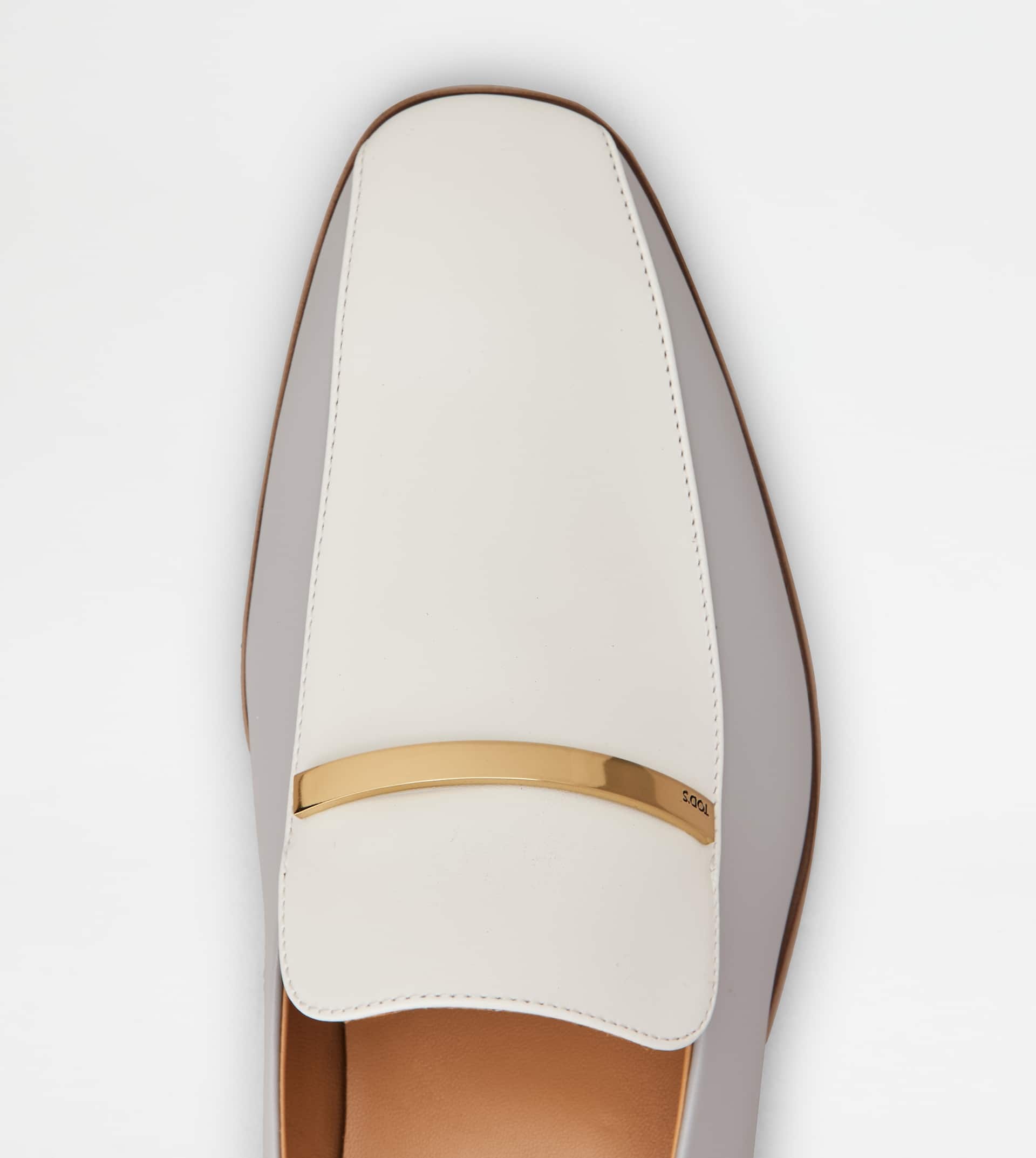 LOAFERS IN LEATHER - GREY, WHITE - 4