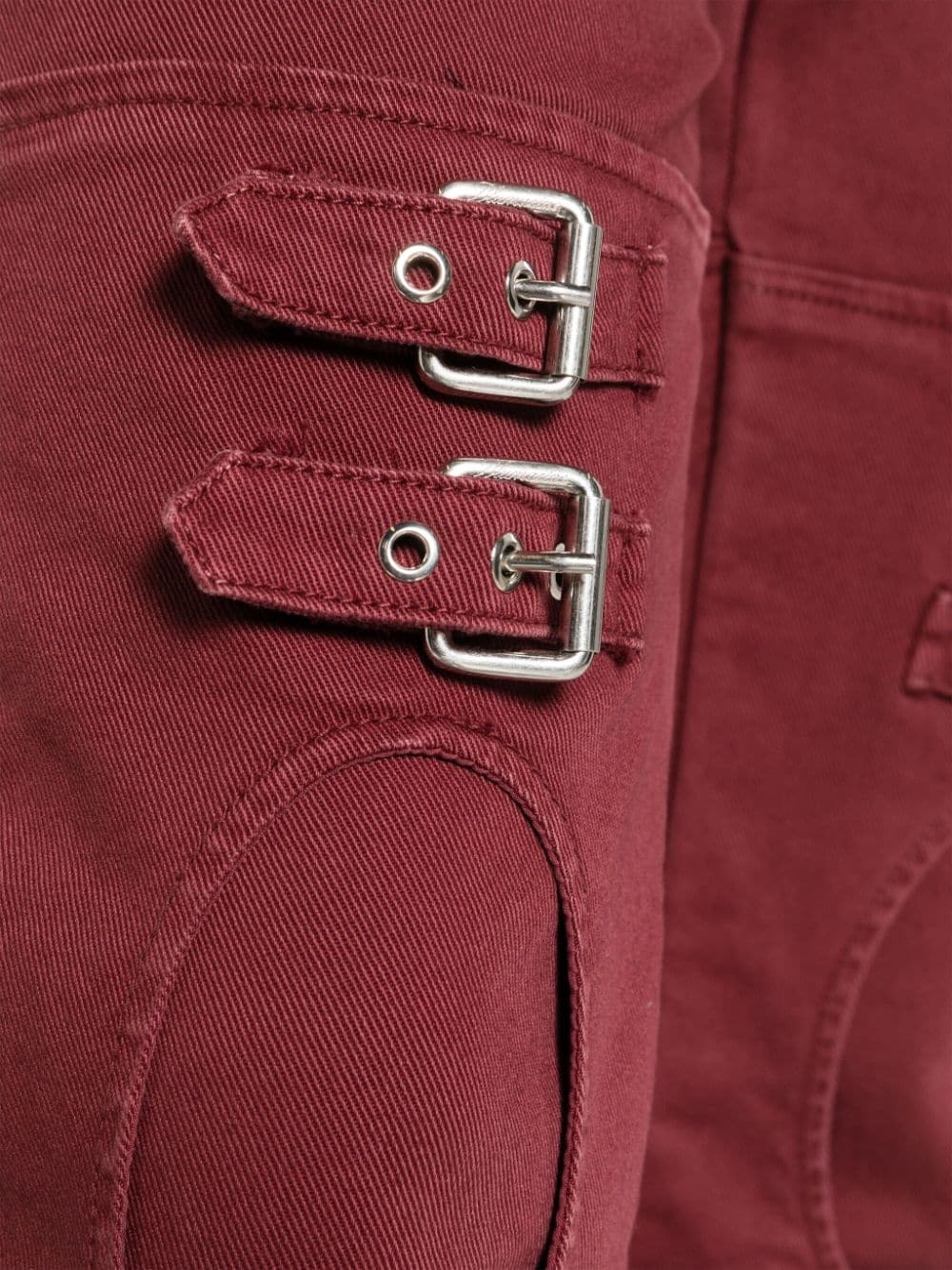 buckle-embellished cut-out jeans - 5