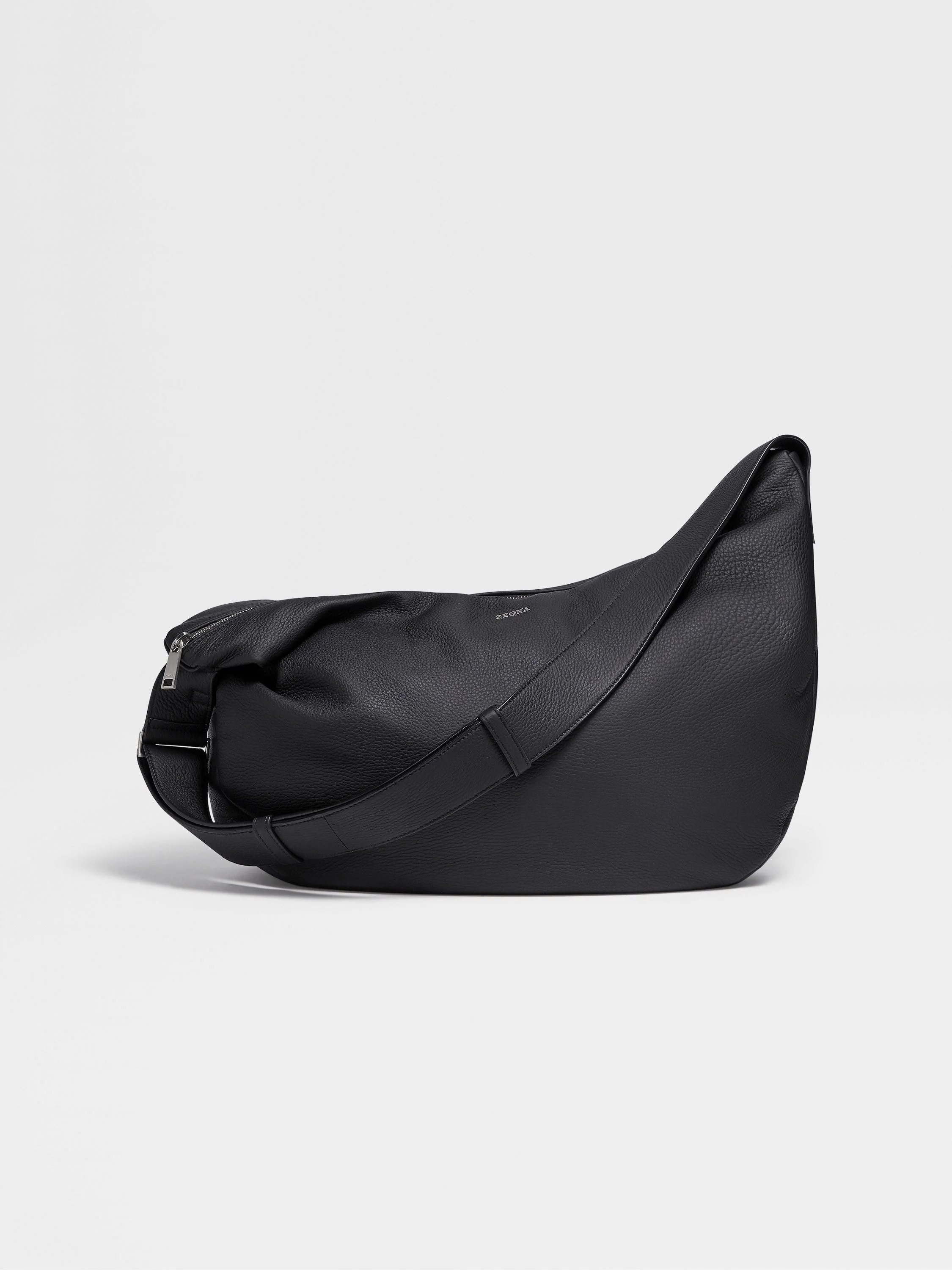 BLACK DEERSKIN PANORAMA HOBO BAG - 1