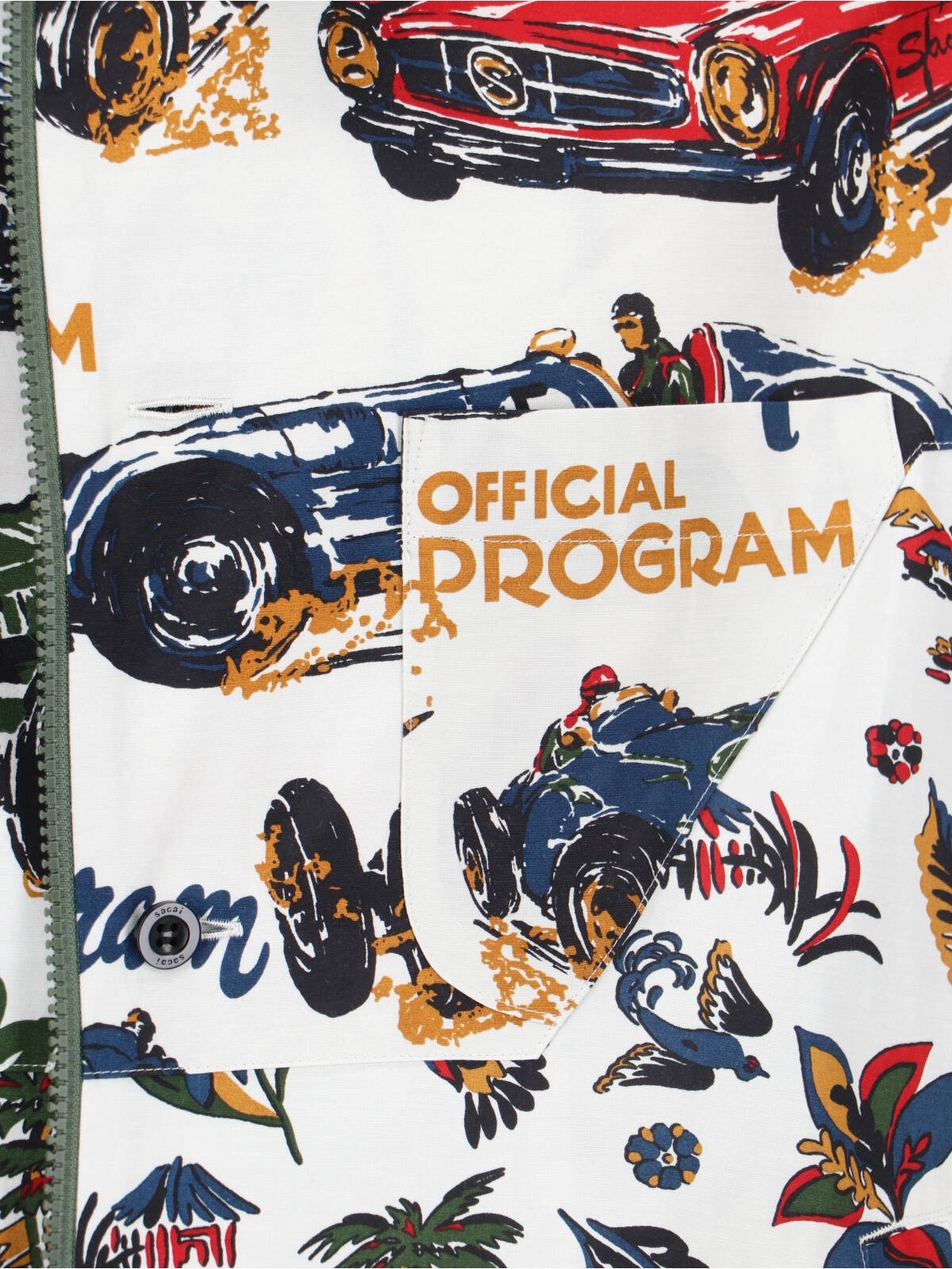 sacai 'CAR RACE AND TROPICAL PRINT' SHIRT | sugar | REVERSIBLE