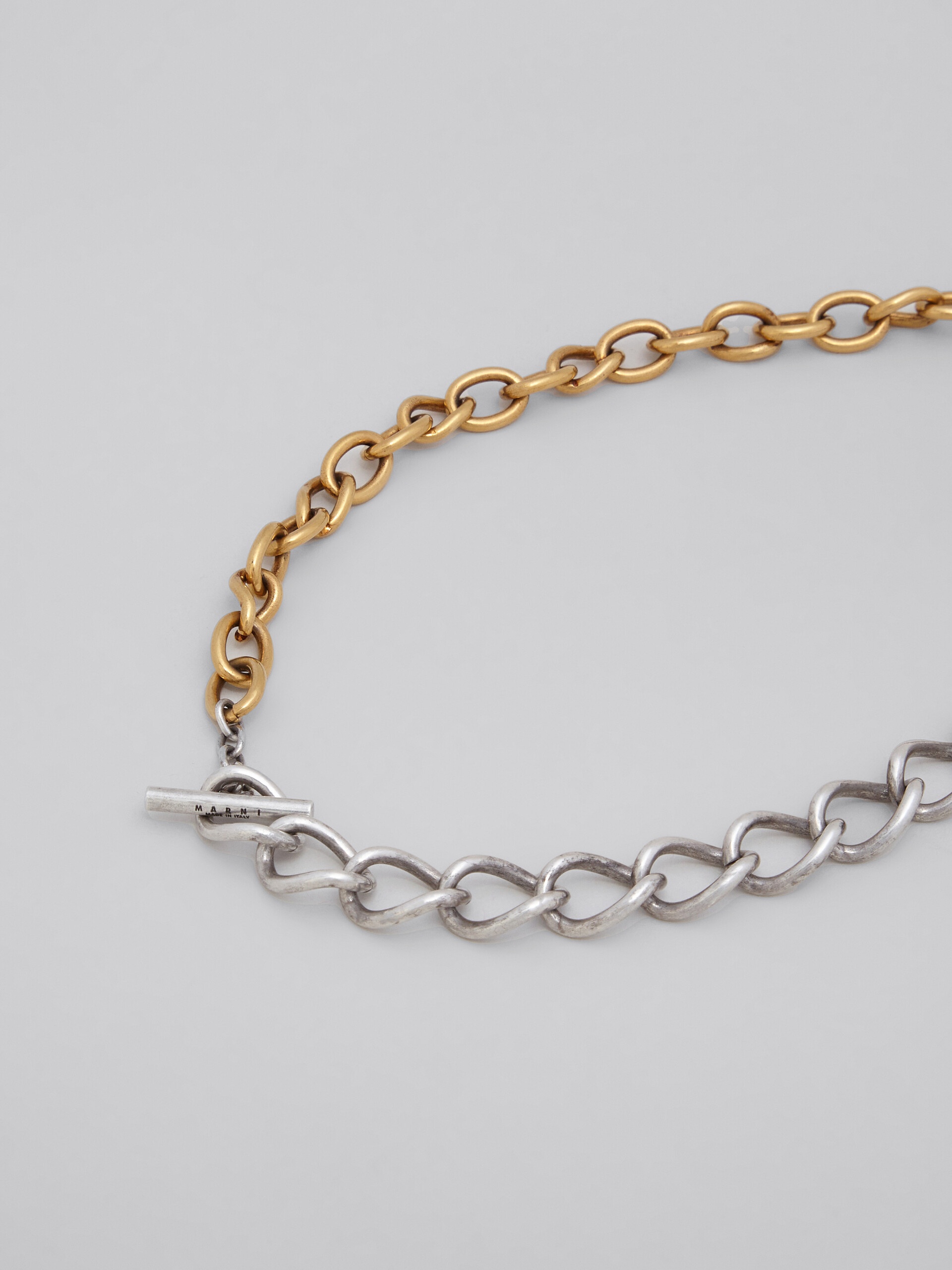 RAW HEARTS TWO-TONE CHAIN NECKLACE - 4