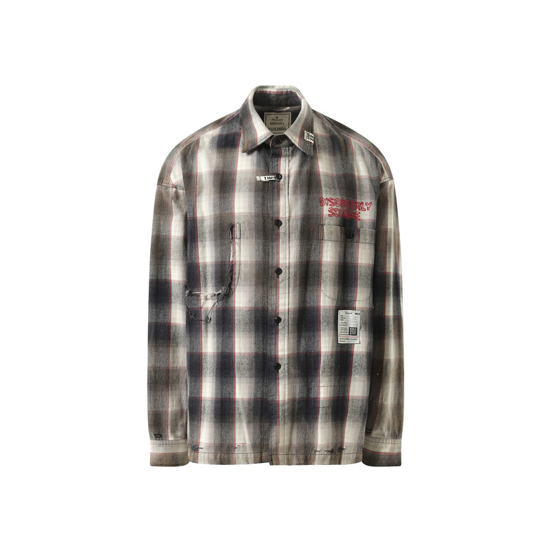 Maison MIHARAYASUHIRO Vintage Like Check L/S Shirt in Gray outlook