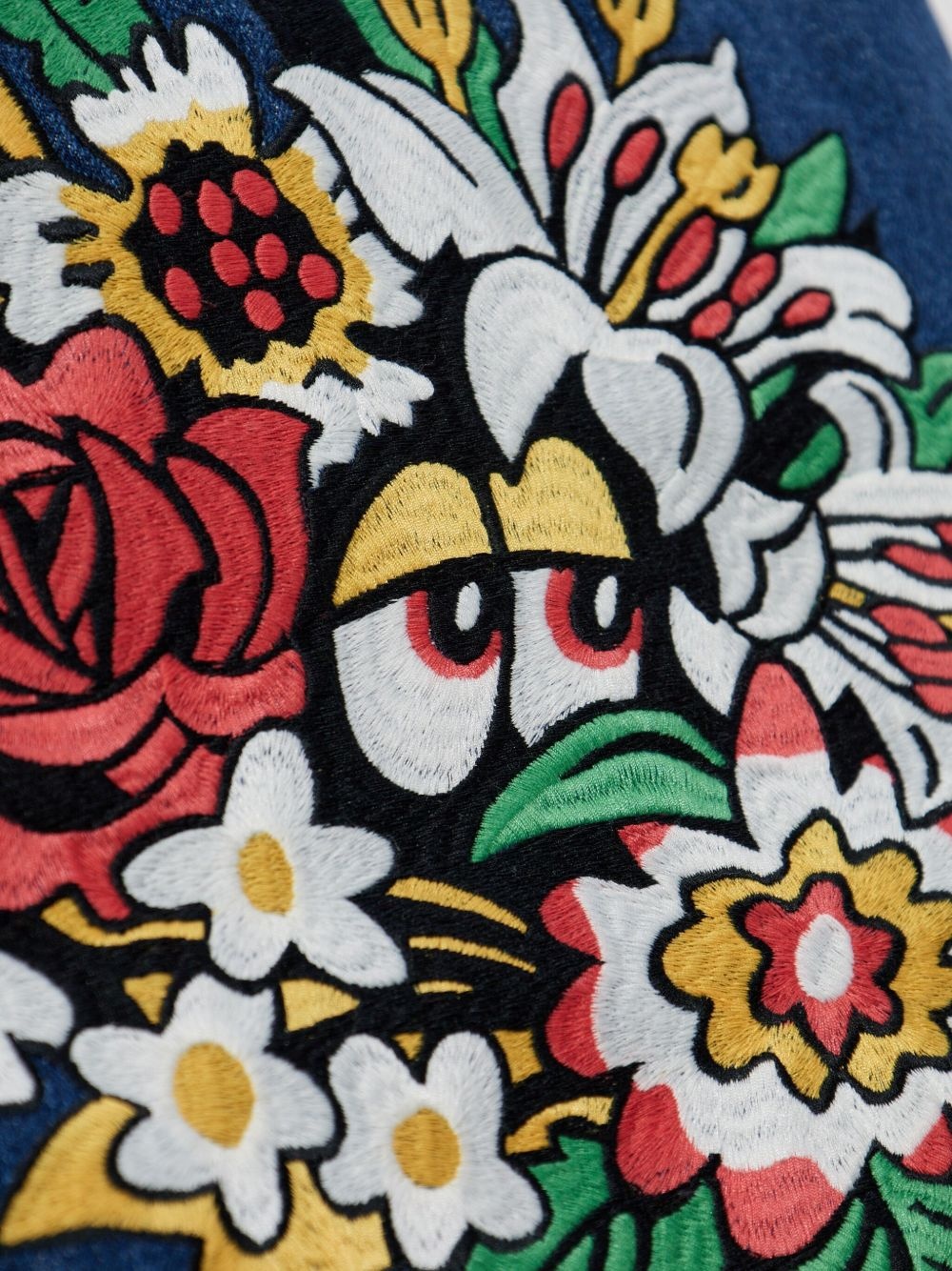 logo-embroidered denim jacket - 5