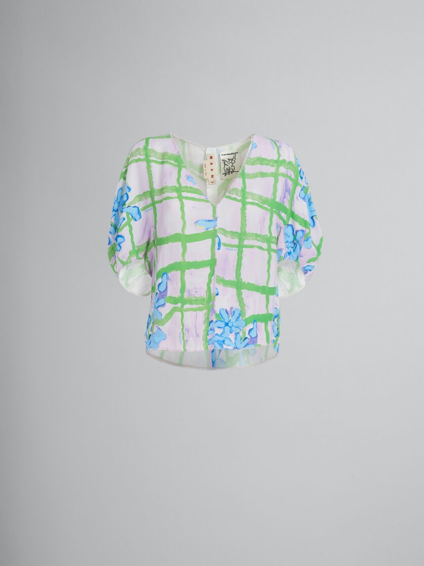 PRINTED CADY KIMONO TOP - 1