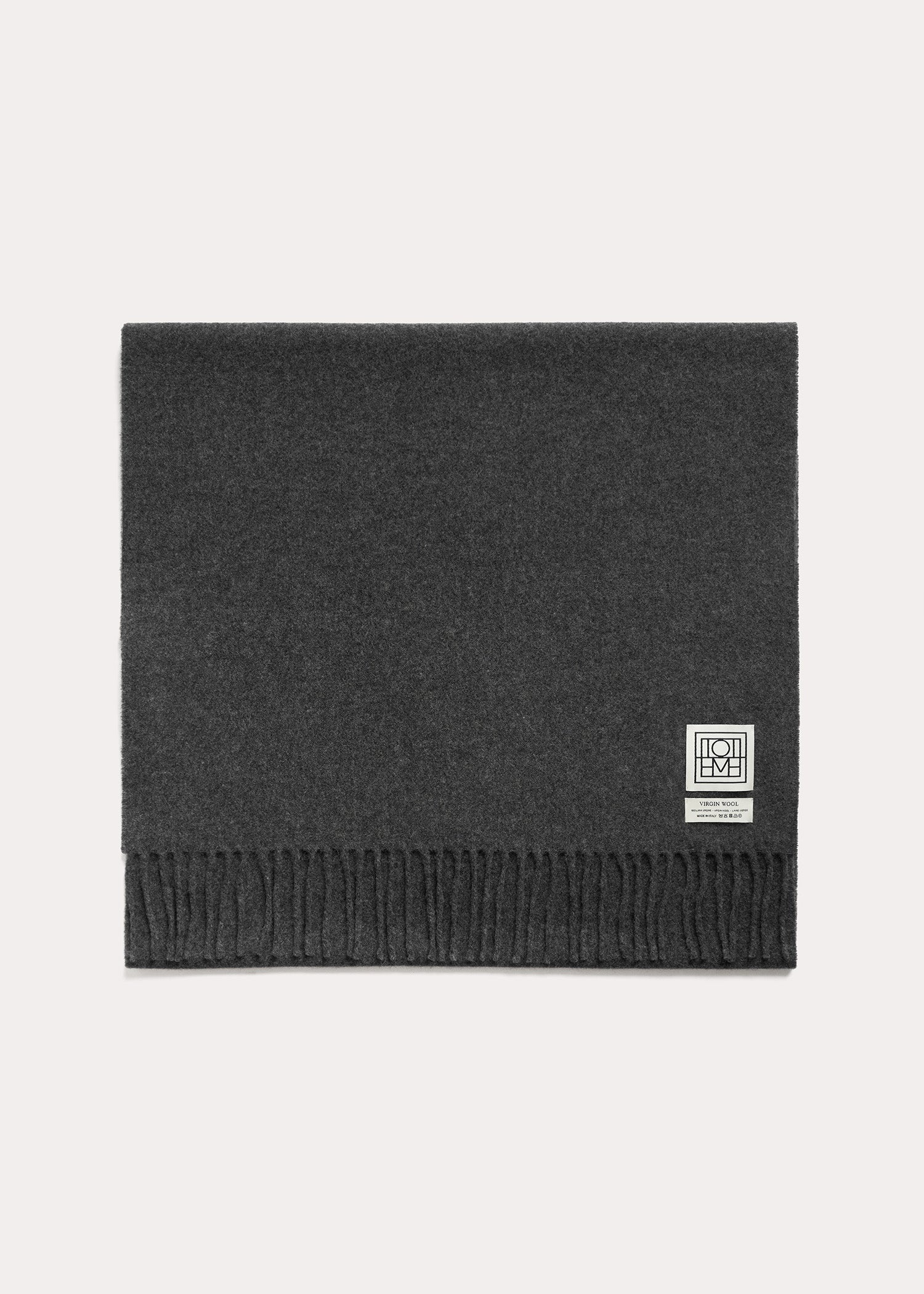 Classic wool scarf dark grey mélange - 4