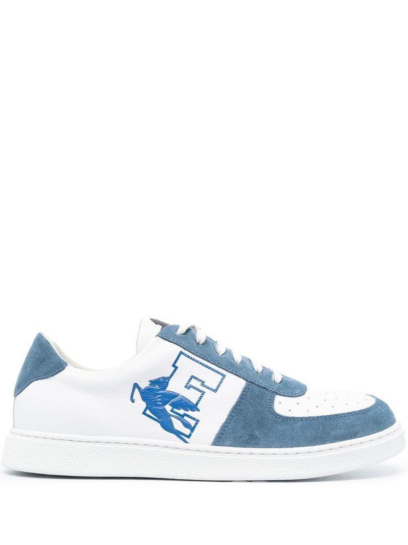 logo-print panelled sneakers 1