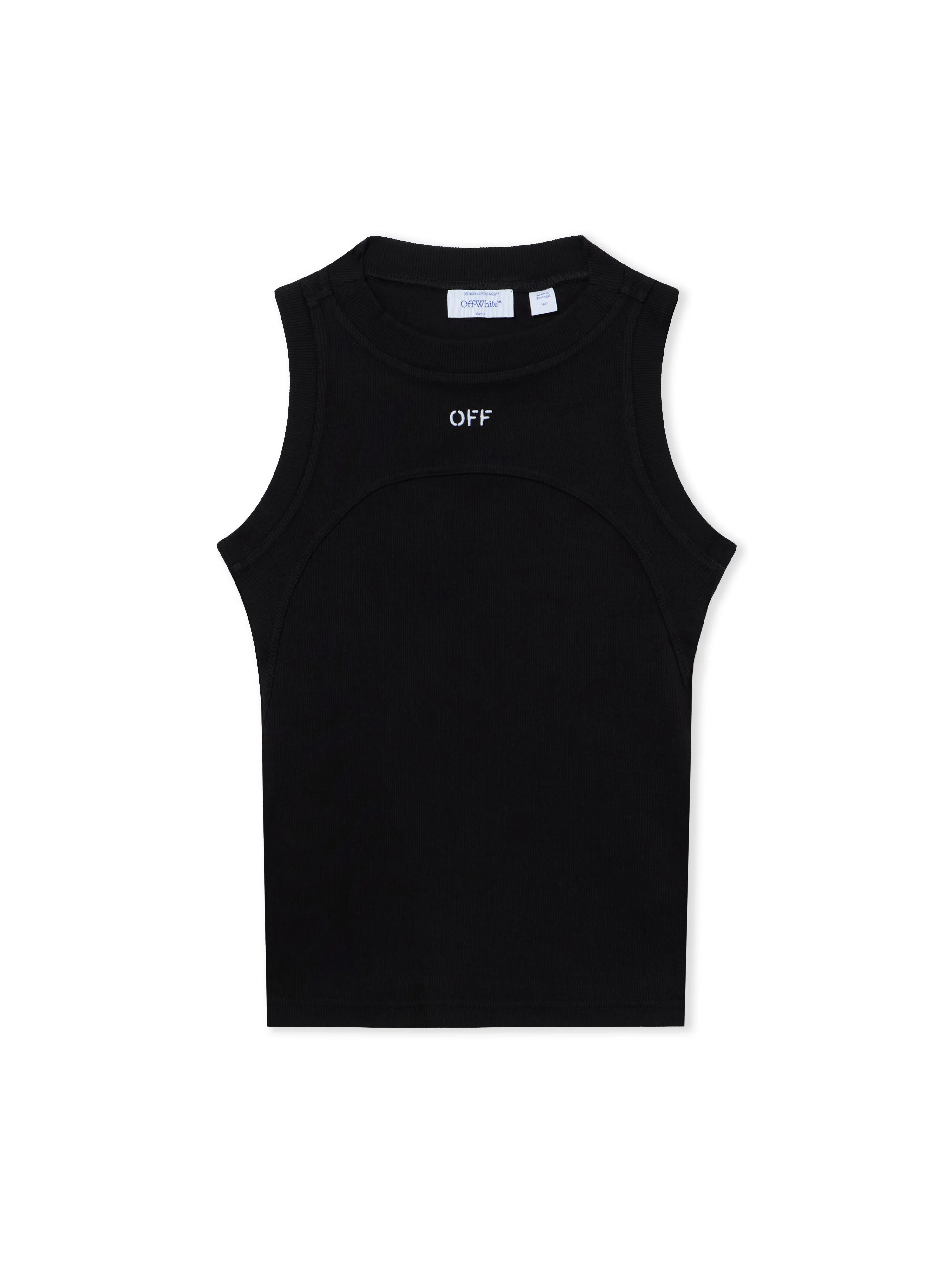 Off Stamp Rib Round Tank Top - 1