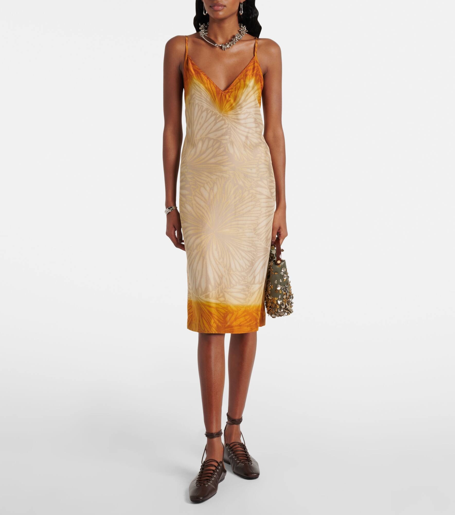 Printed ombré silk slip dress - 2