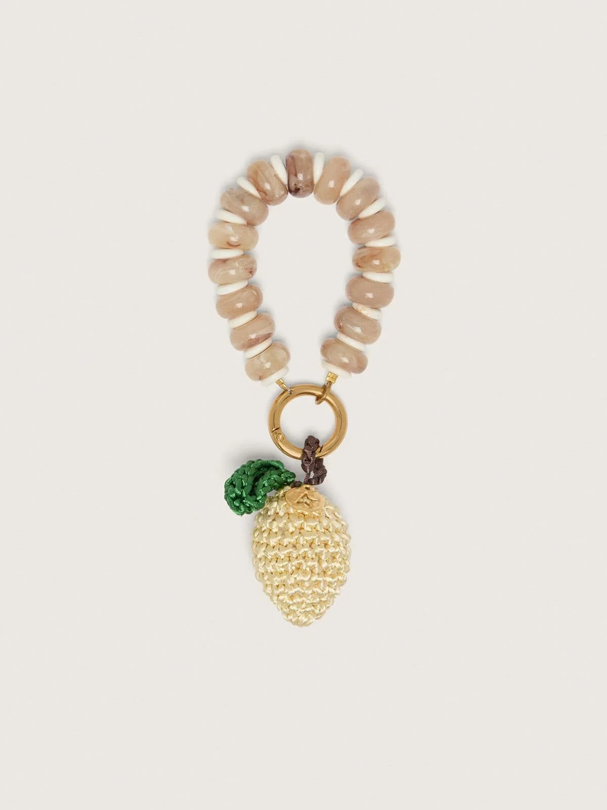 Lemon charm in cotton crochet with bead chain - 1