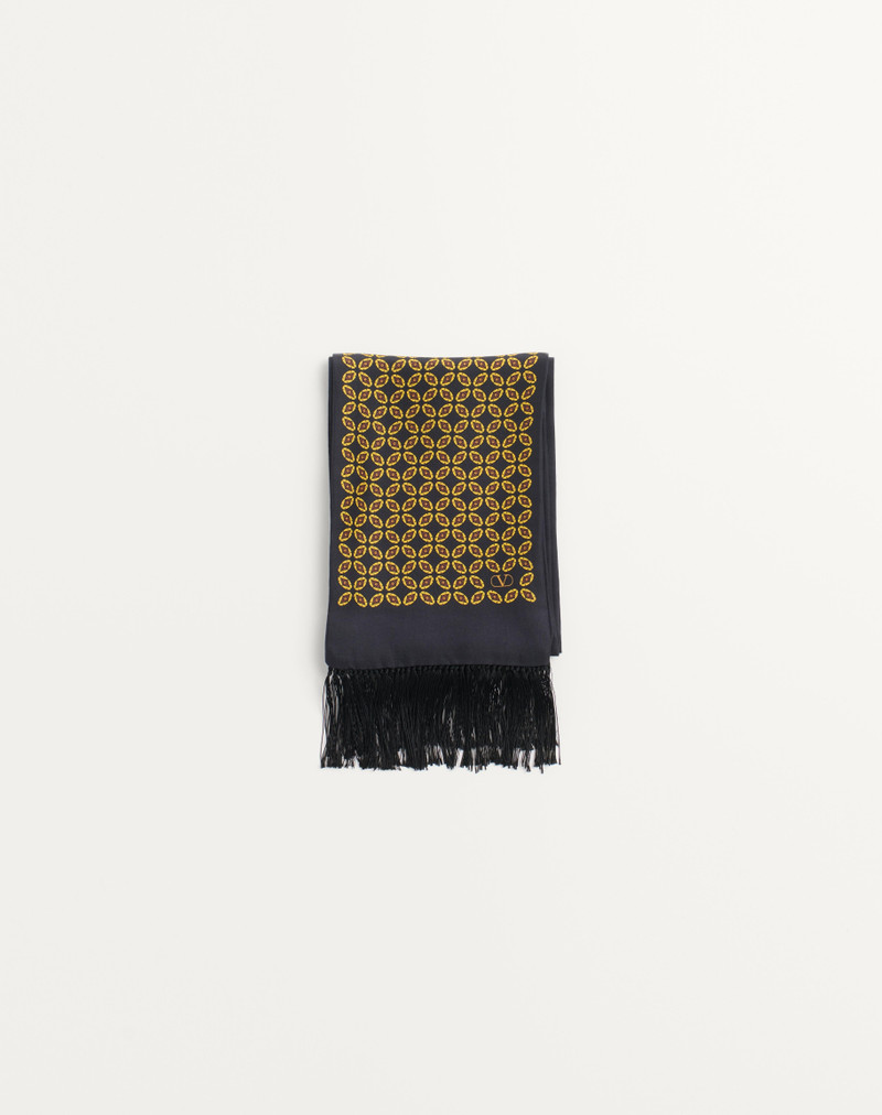 CHAMBER SILK BANDEAU SCARF WITH FRINGE 3