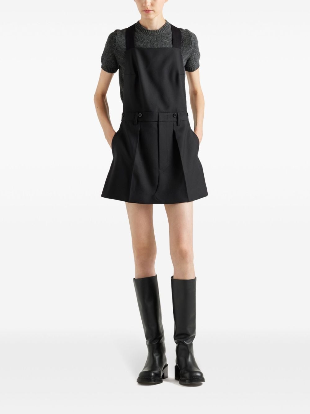 gabardine mini dress - 2