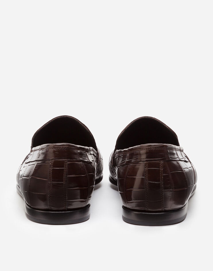 Crocodile nappa slip-on shoes - 3