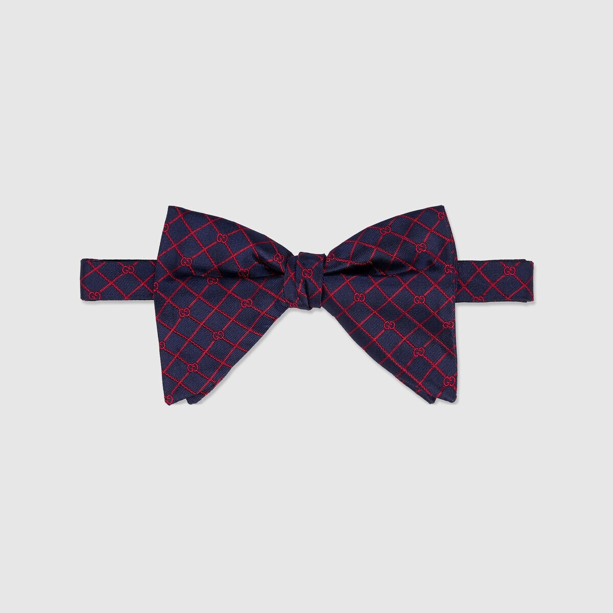 GG check silk bow tie - 1