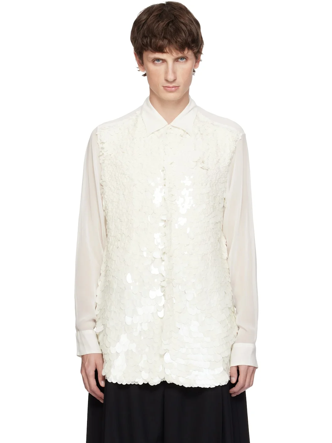 White Sequinned Shirt - 1