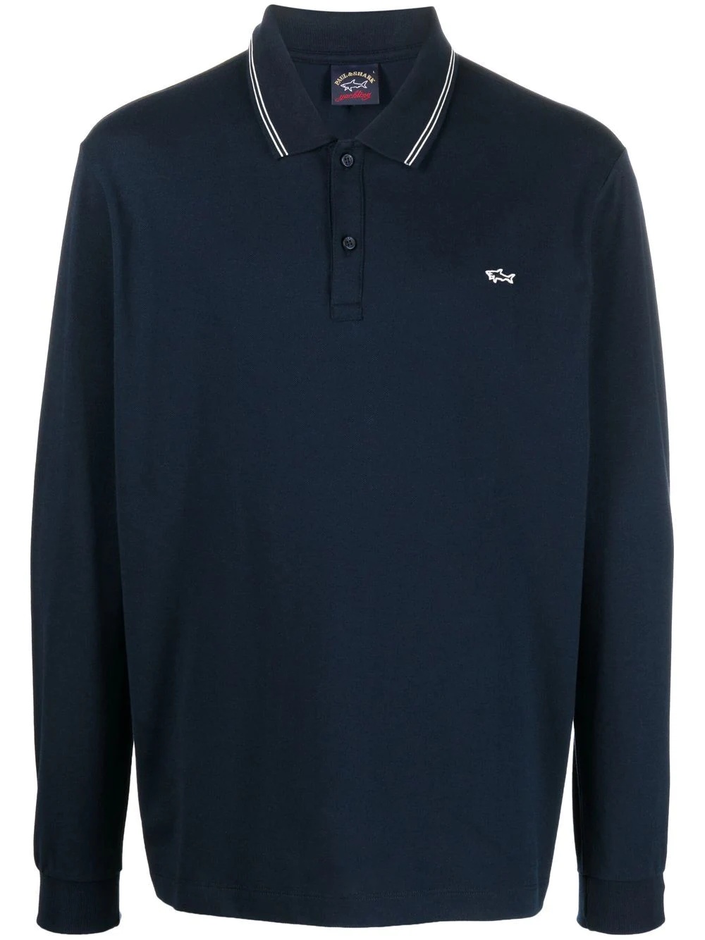 embroidered-logo long-sleeve polo shirt - 1