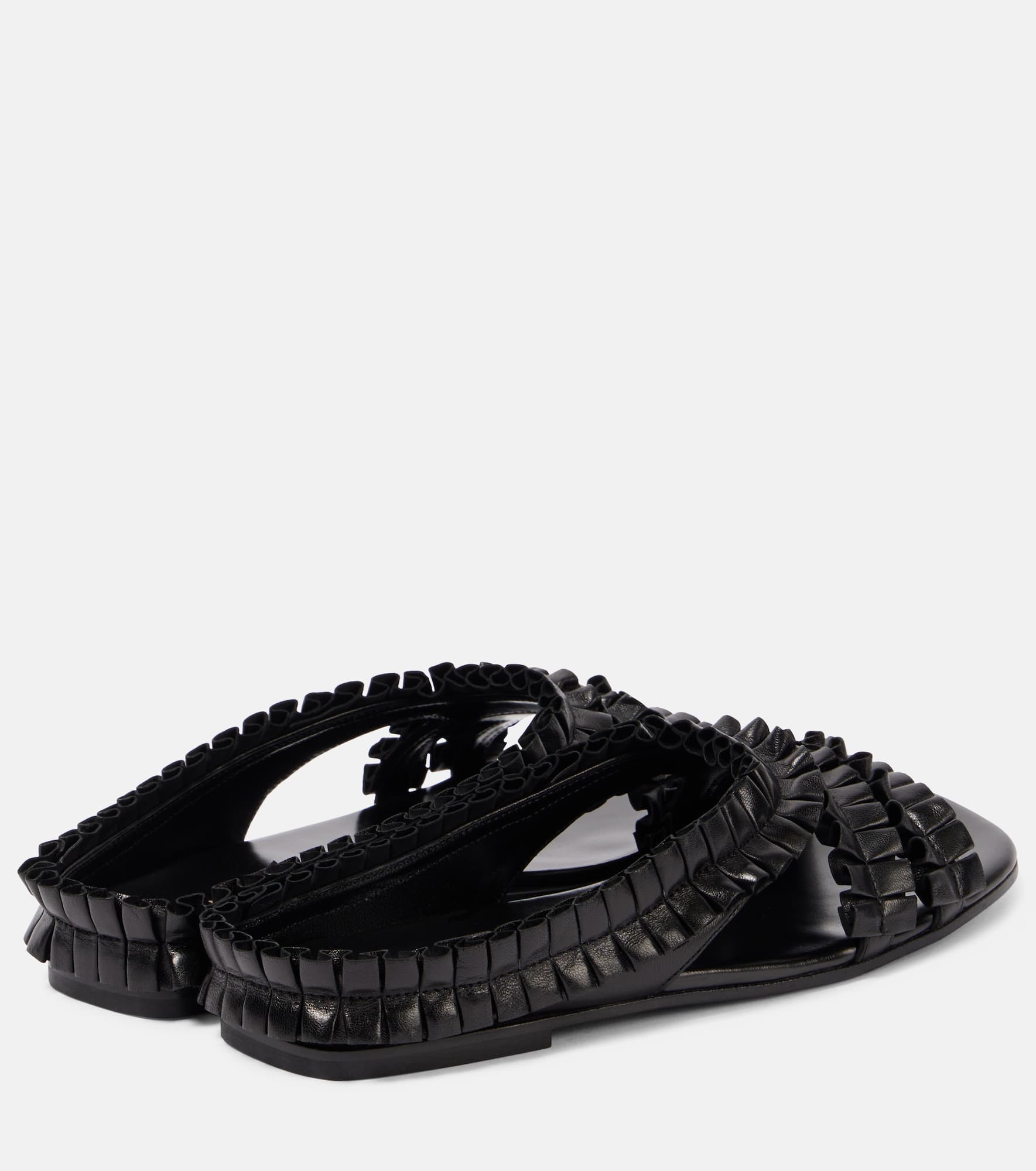 Ruffled leather sandals - 2