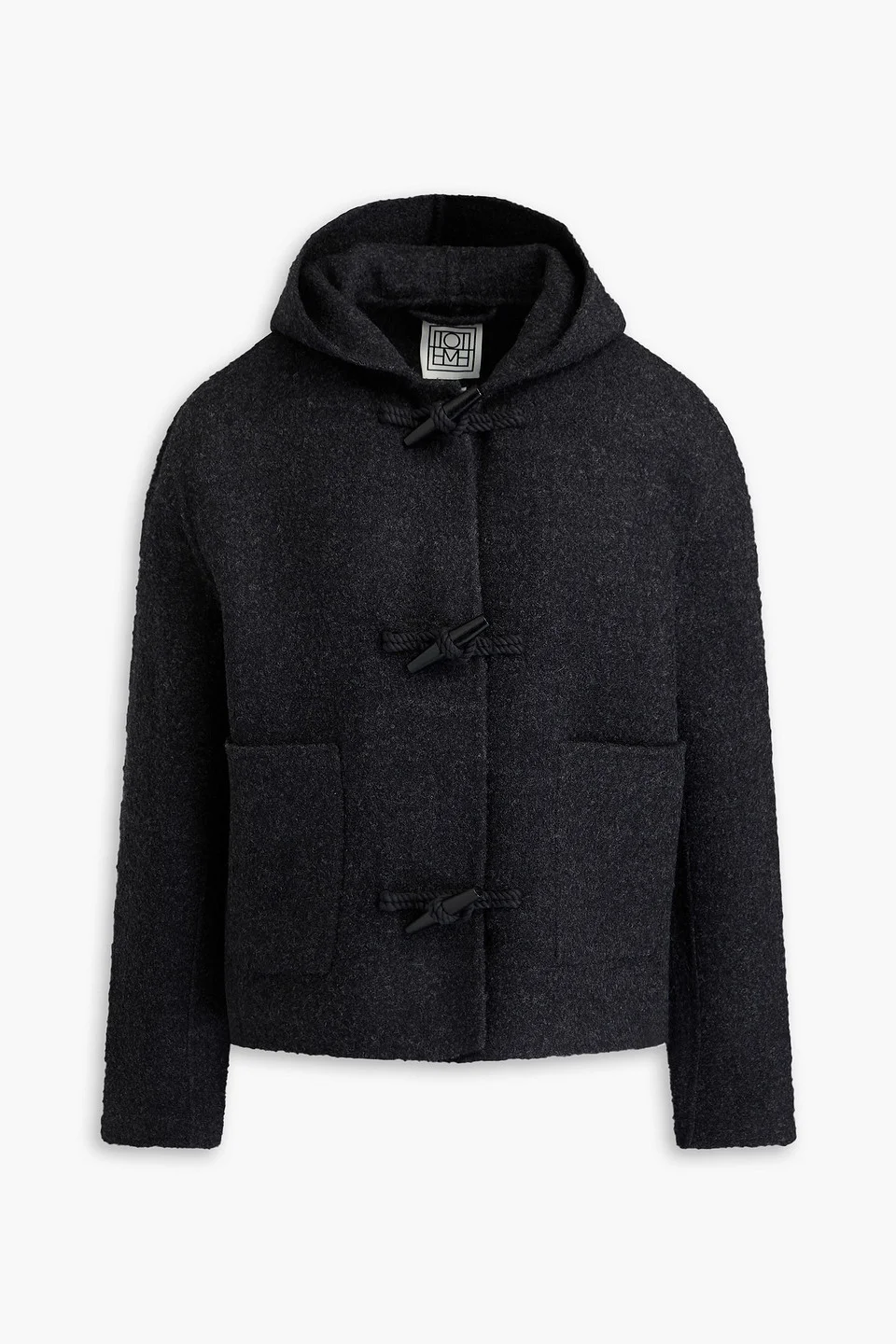 Wool-blend felt hooded jacket - 1